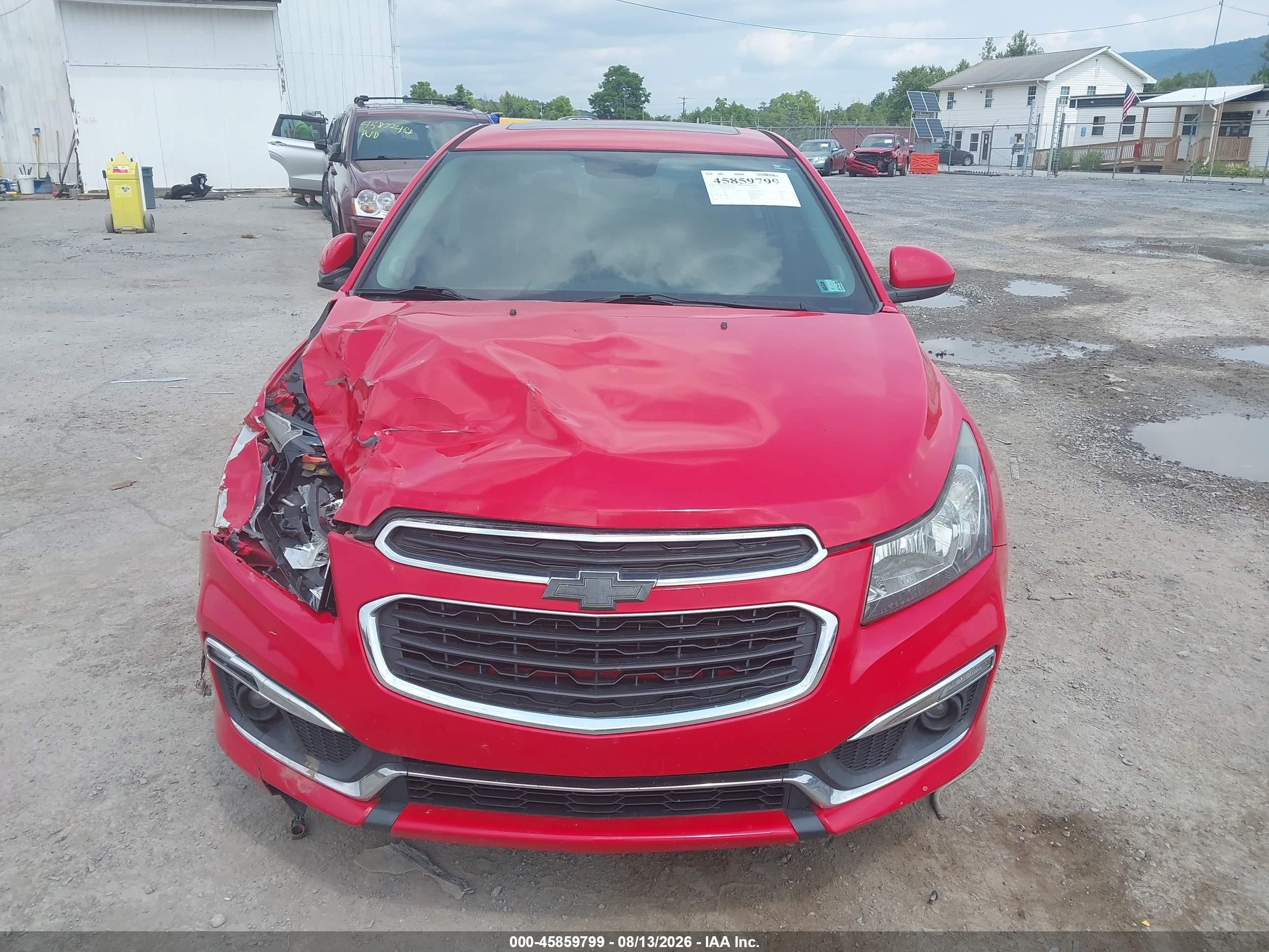 2015 Chevrolet Cruze 1lt Auto Red vin: 1G1PC5SB7F7187361