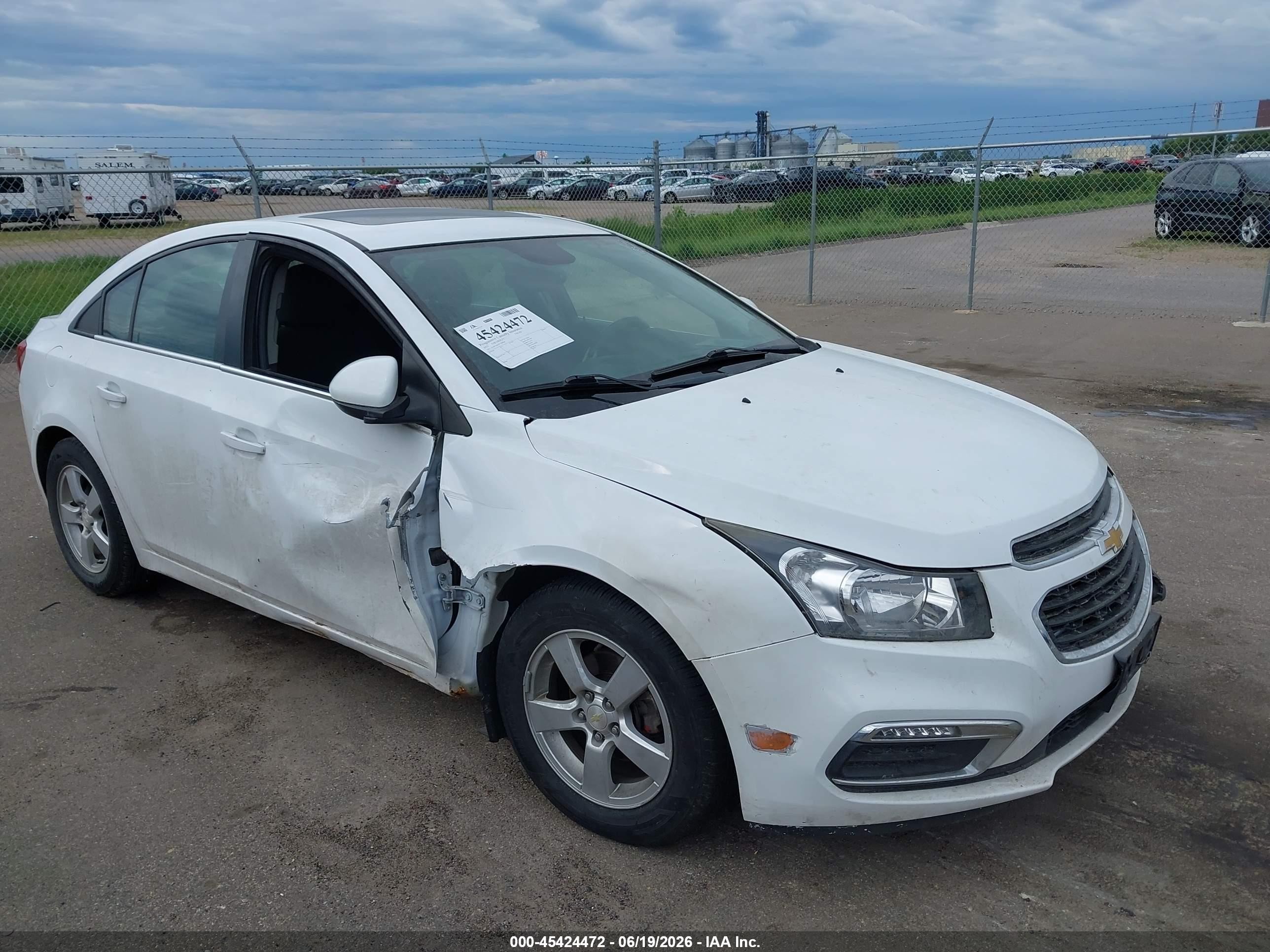 2015 Chevrolet Cruze 1lt Auto White vin: 1G1PC5SB7F7208094