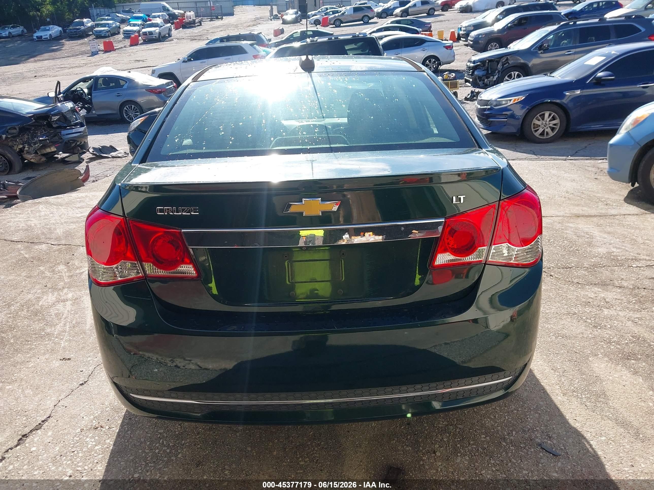 2015 Chevrolet Cruze 1lt Auto Green vin: 1G1PC5SB7F7253861