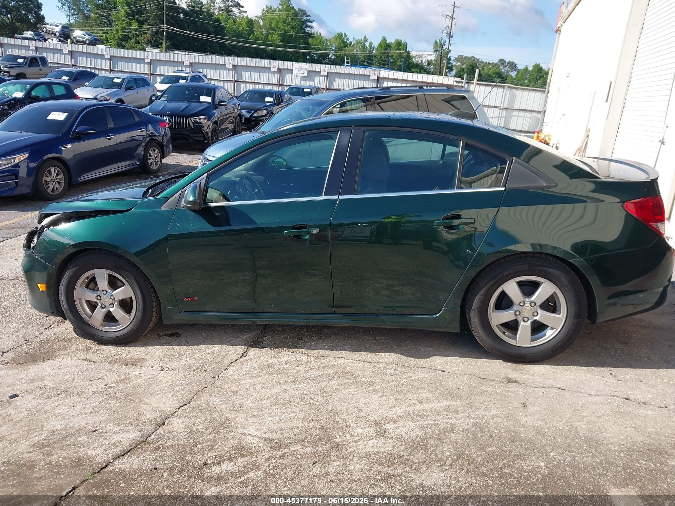 2015 Chevrolet Cruze 1lt Auto Green vin: 1G1PC5SB7F7253861
