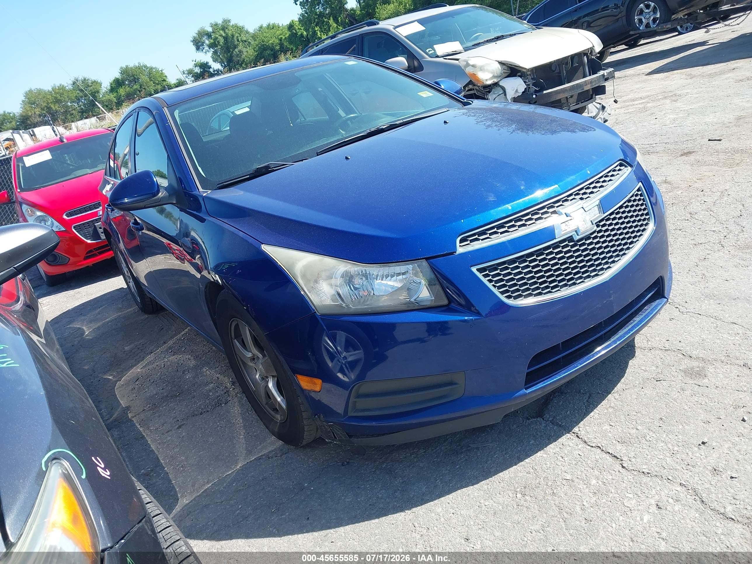 2013 Chevrolet Cruze 1lt Auto Blue vin: 1G1PC5SB8D7163678