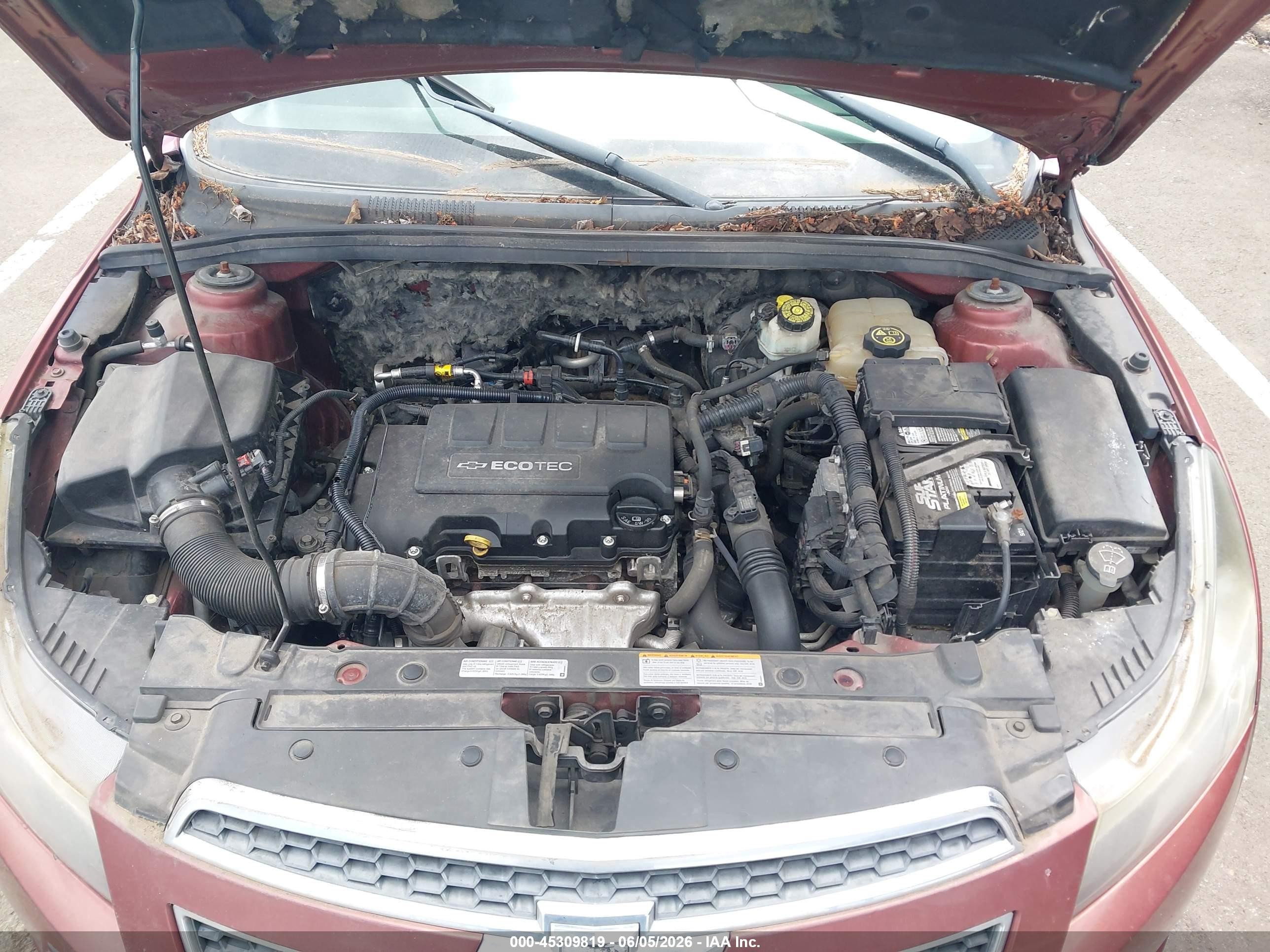 2013 Chevrolet Cruze 1lt Auto Red vin: 1G1PC5SB8D7174325