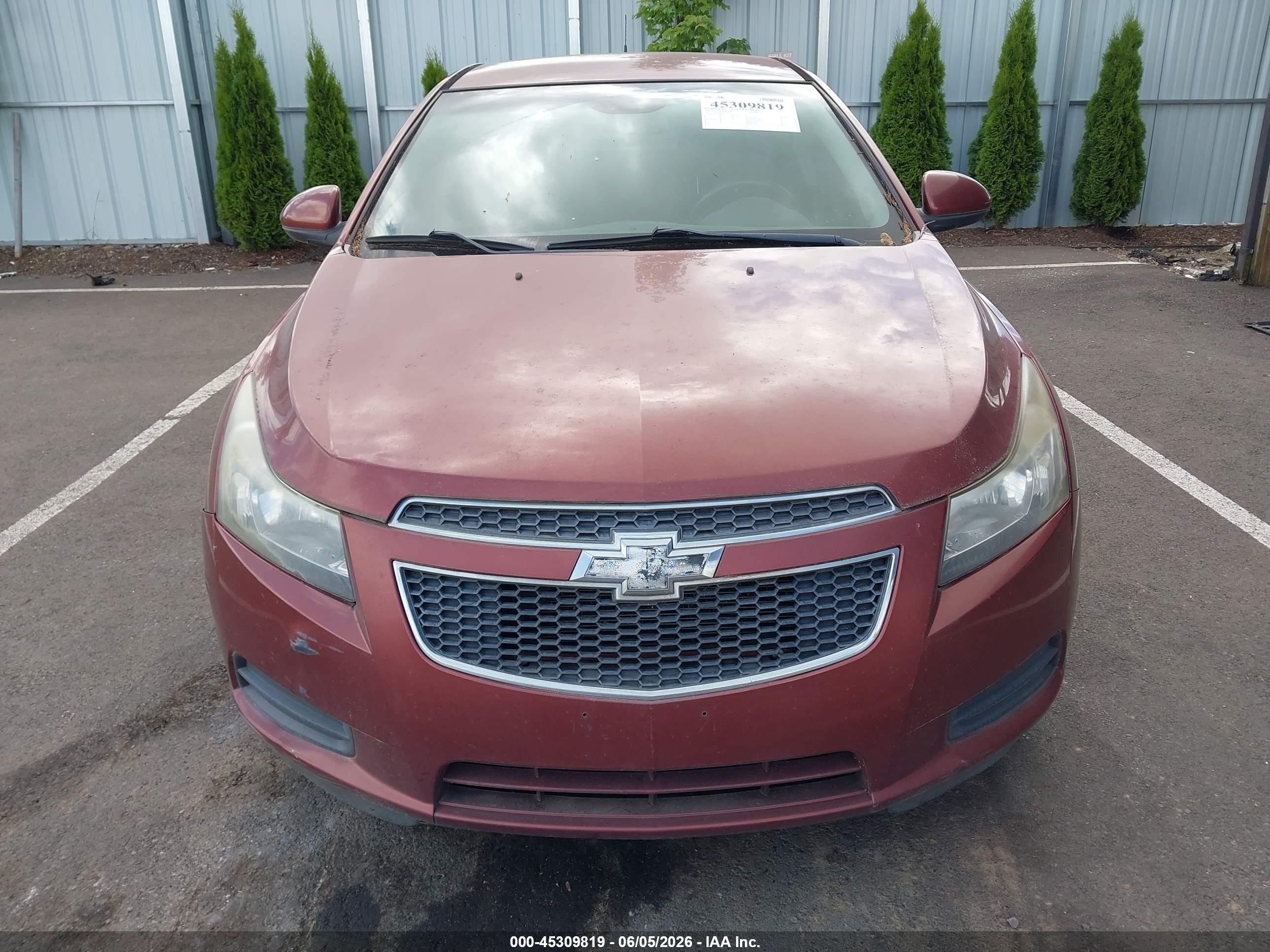 2013 Chevrolet Cruze 1lt Auto Red vin: 1G1PC5SB8D7174325