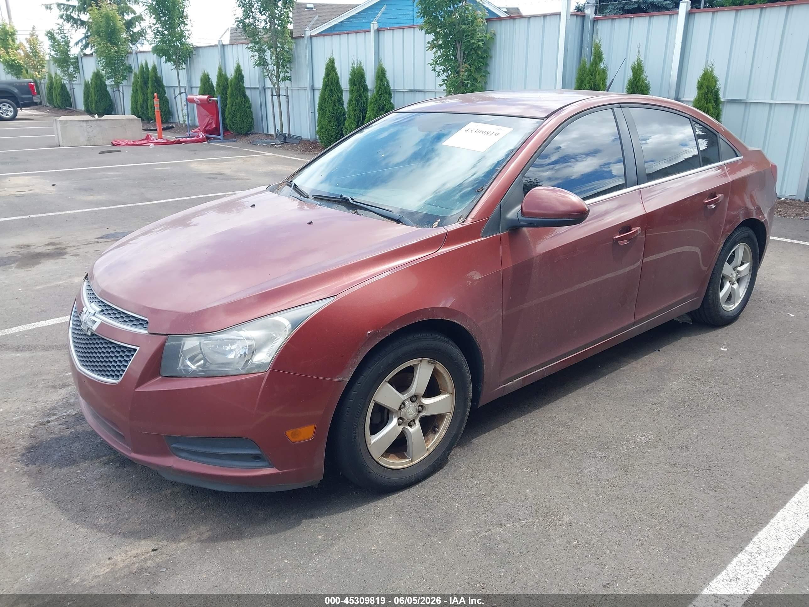 2013 Chevrolet Cruze 1lt Auto Red vin: 1G1PC5SB8D7174325
