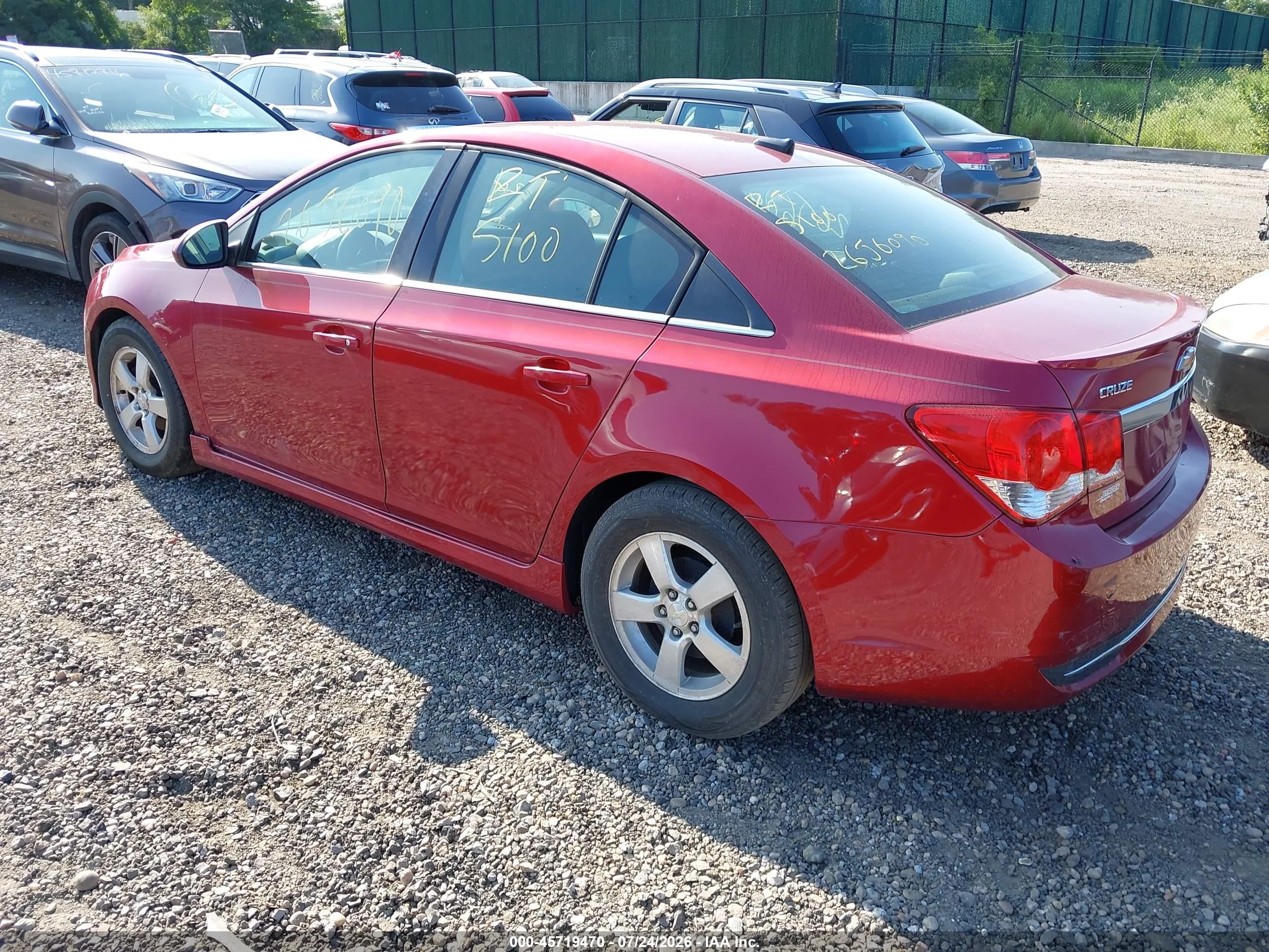 2013 Chevrolet Cruze 1lt Auto Red vin: 1G1PC5SB8D7177662