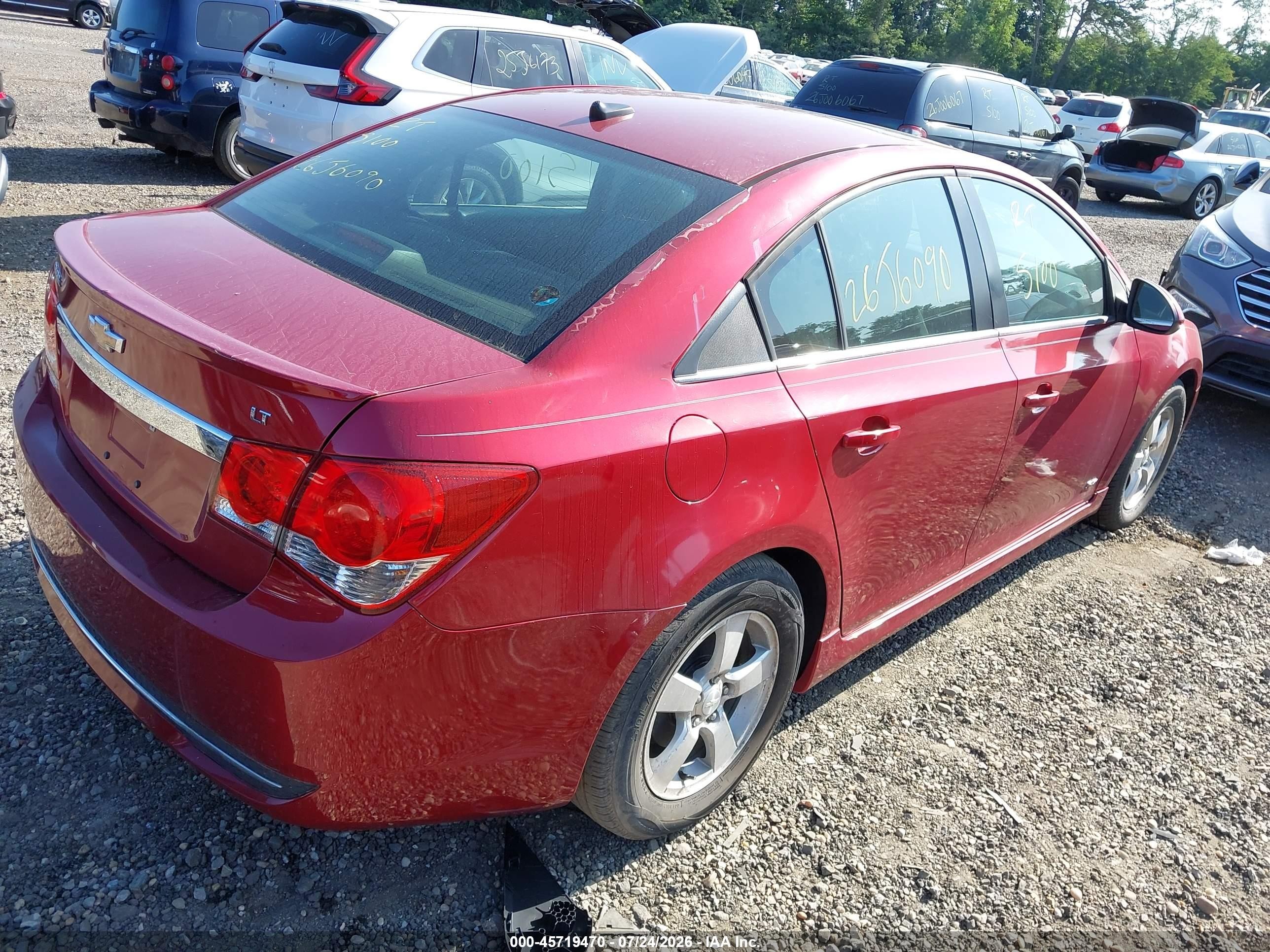 2013 Chevrolet Cruze 1lt Auto Red vin: 1G1PC5SB8D7177662