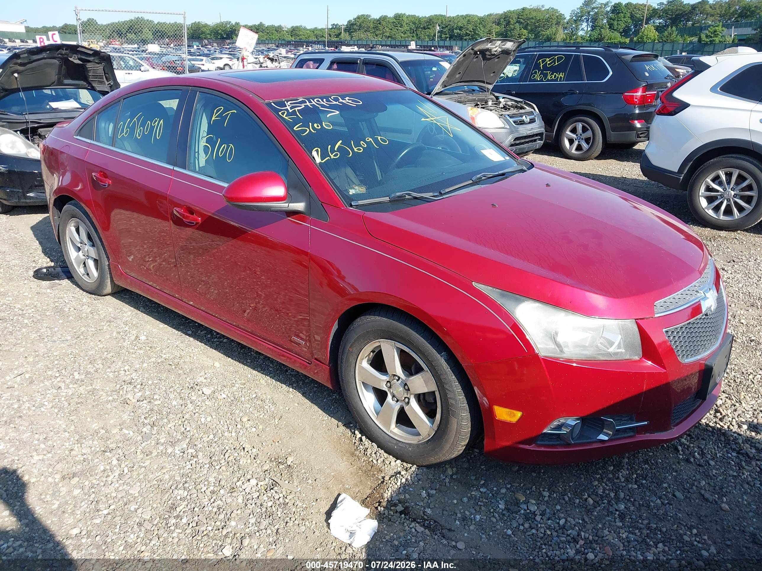 2013 Chevrolet Cruze 1lt Auto Red vin: 1G1PC5SB8D7177662