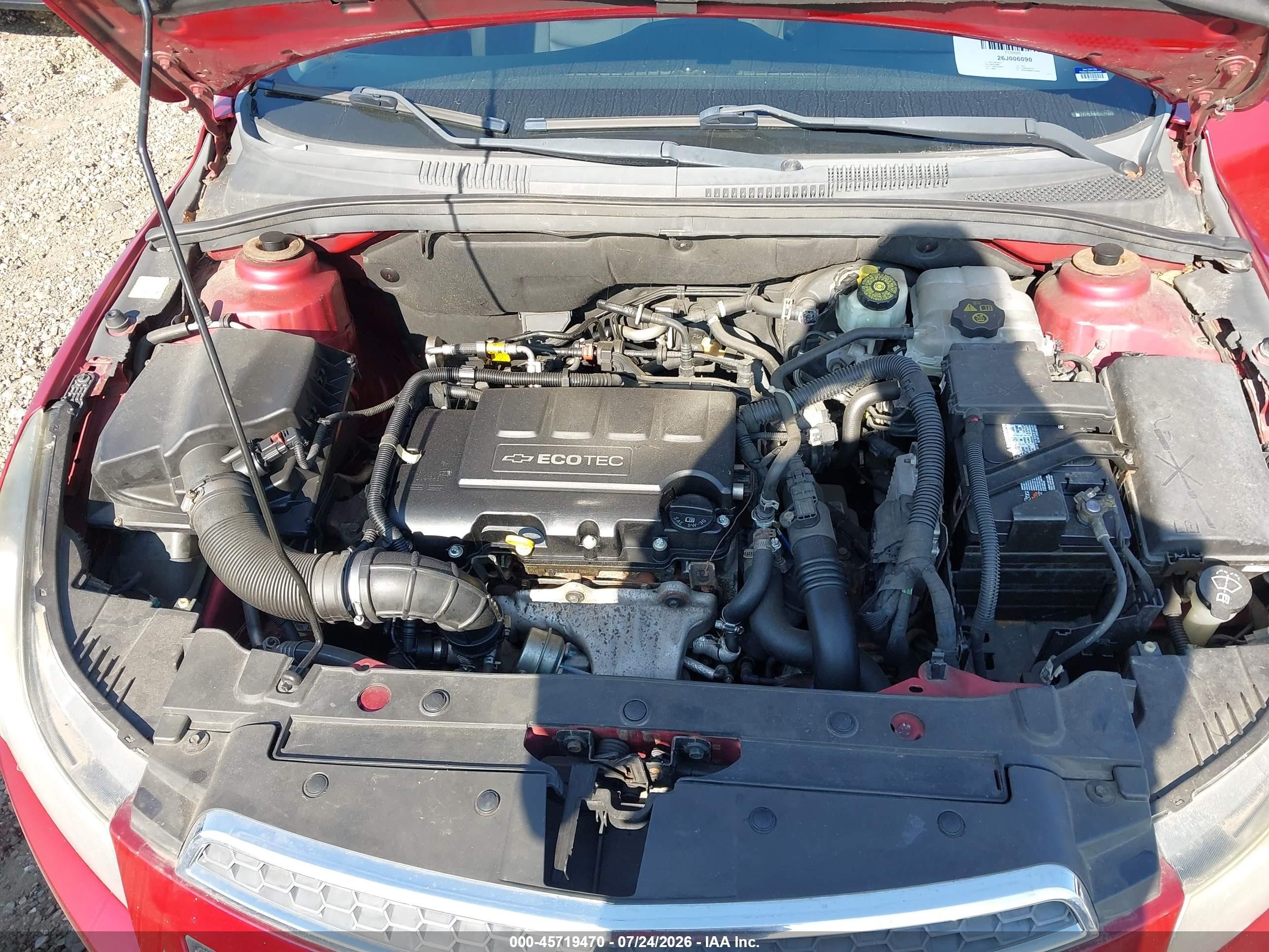 2013 Chevrolet Cruze 1lt Auto Red vin: 1G1PC5SB8D7177662