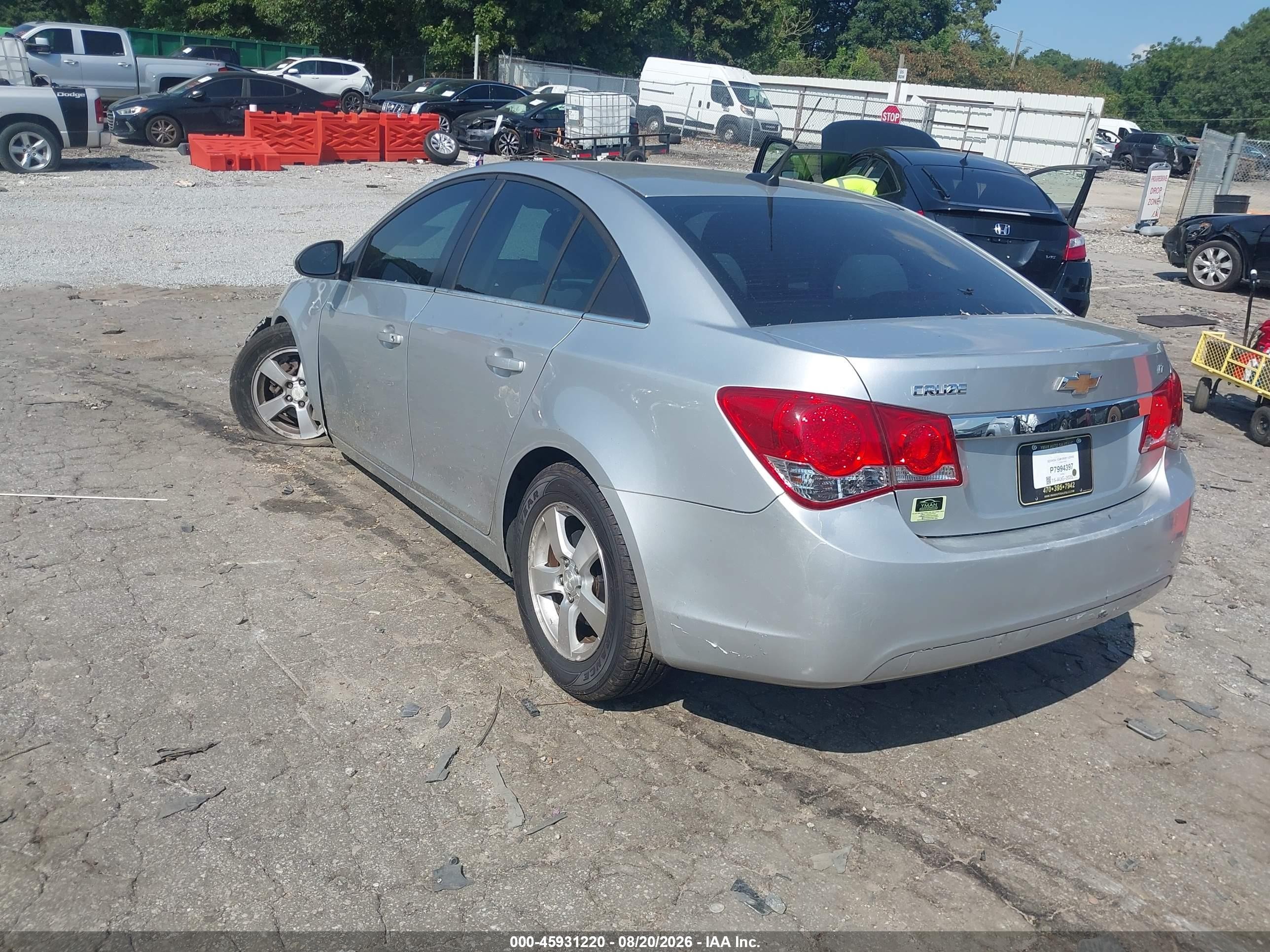 2013 Chevrolet Cruze 1lt Auto Silver vin: 1G1PC5SB8D7183168