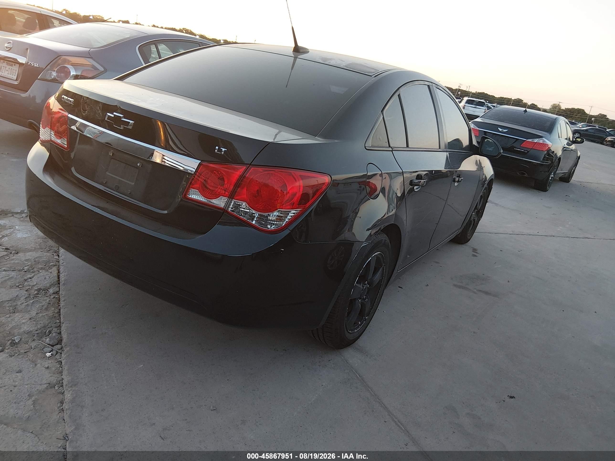 2013 Chevrolet Cruze 1lt Auto Black vin: 1G1PC5SB8D7206190