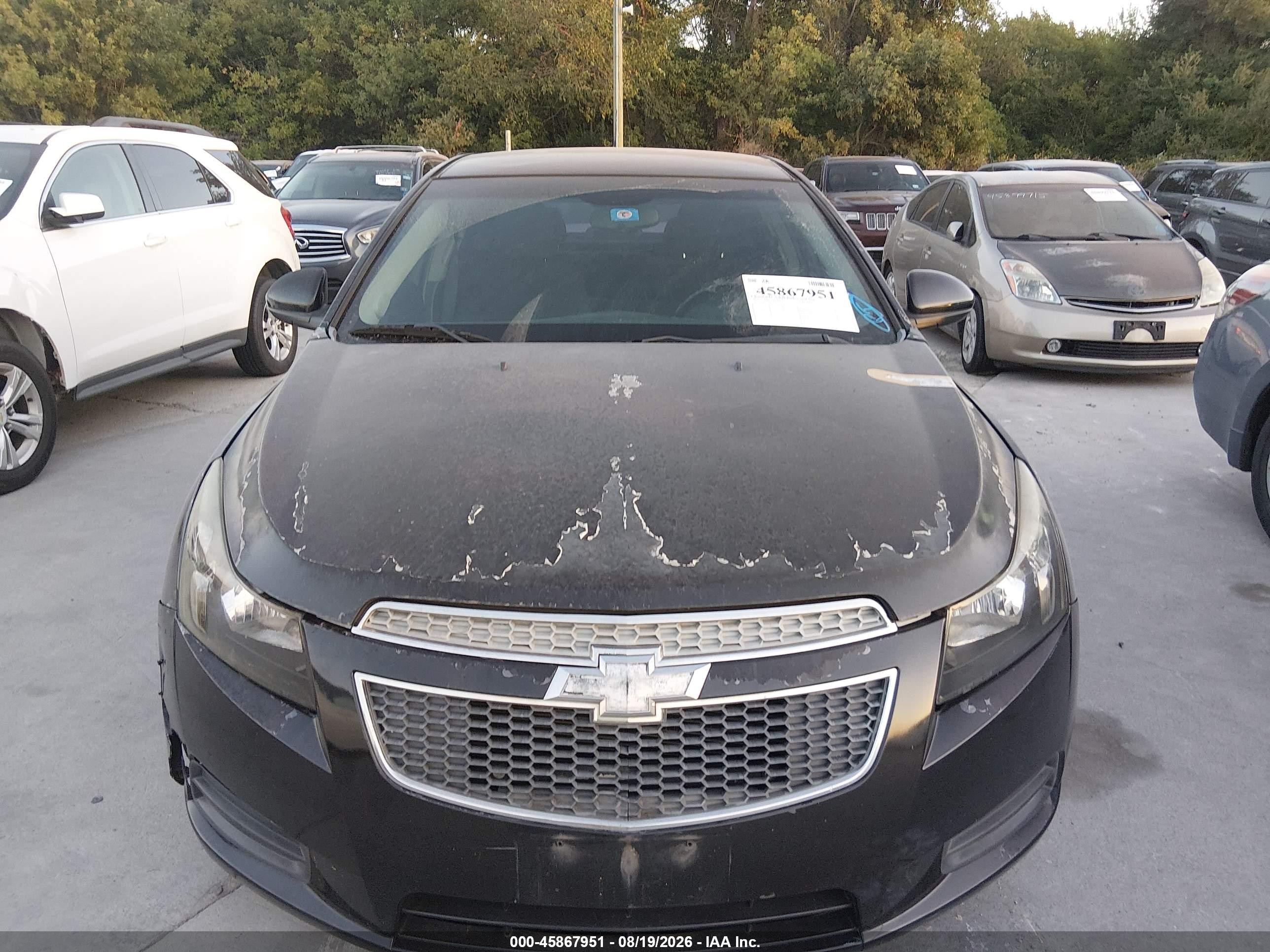 2013 Chevrolet Cruze 1lt Auto Black vin: 1G1PC5SB8D7206190
