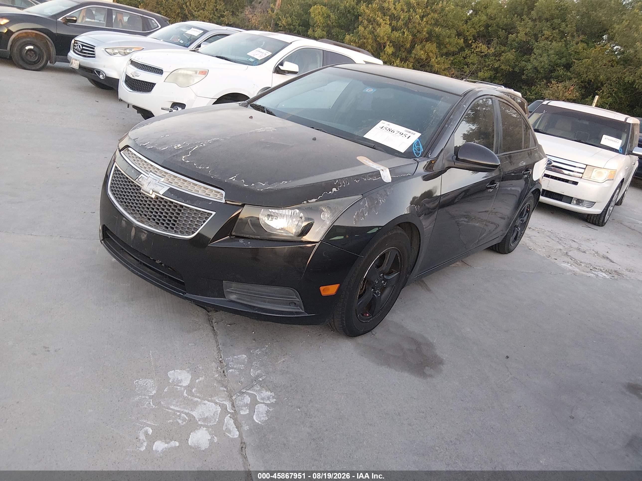 2013 Chevrolet Cruze 1lt Auto Black vin: 1G1PC5SB8D7206190