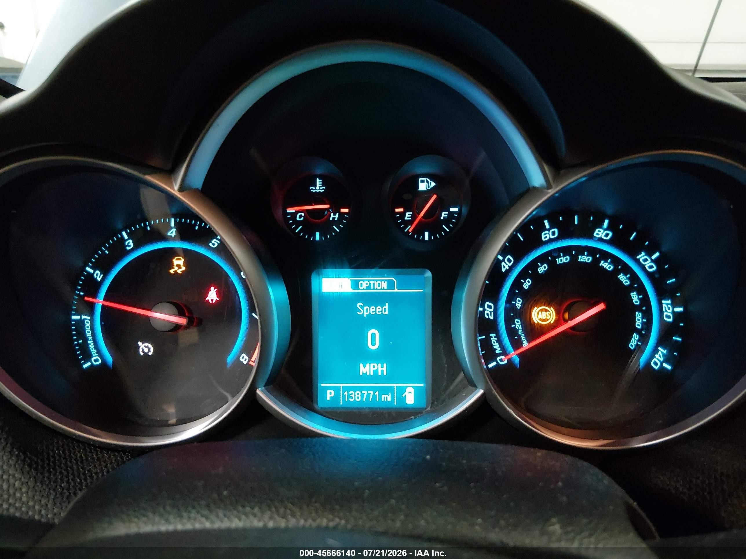 2013 Chevrolet Cruze 1lt Auto Light Blue vin: 1G1PC5SB8D7310498