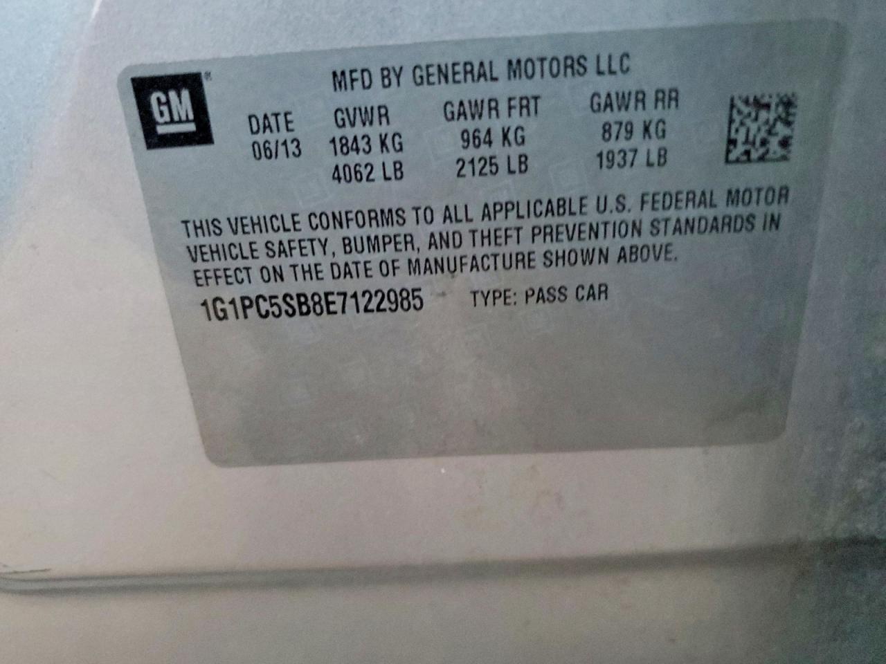 2014 Chevrolet Cruze Lt Серебряный vin: 1G1PC5SB8E7122985