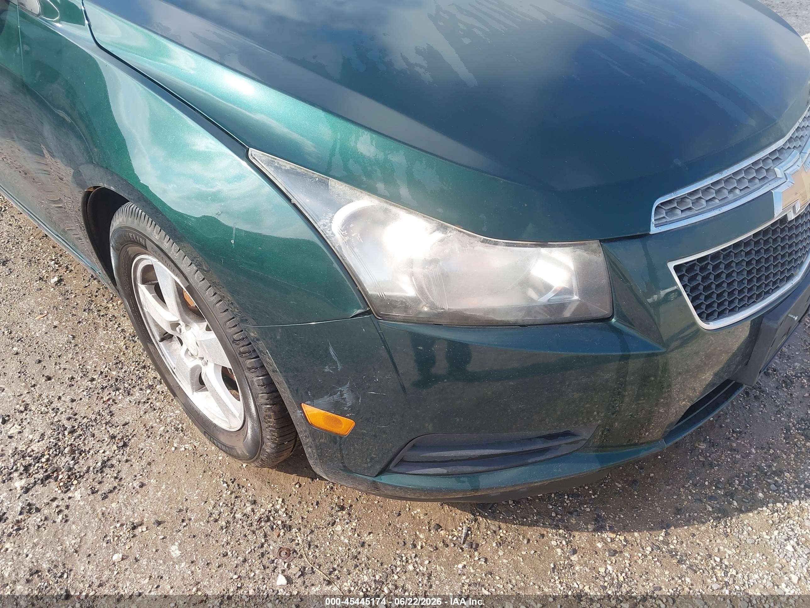 2014 Chevrolet Cruze 1lt Auto Green vin: 1G1PC5SB8E7163553