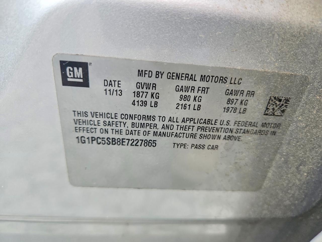 2014 Chevrolet Cruze Lt Серебряный vin: 1G1PC5SB8E7227865