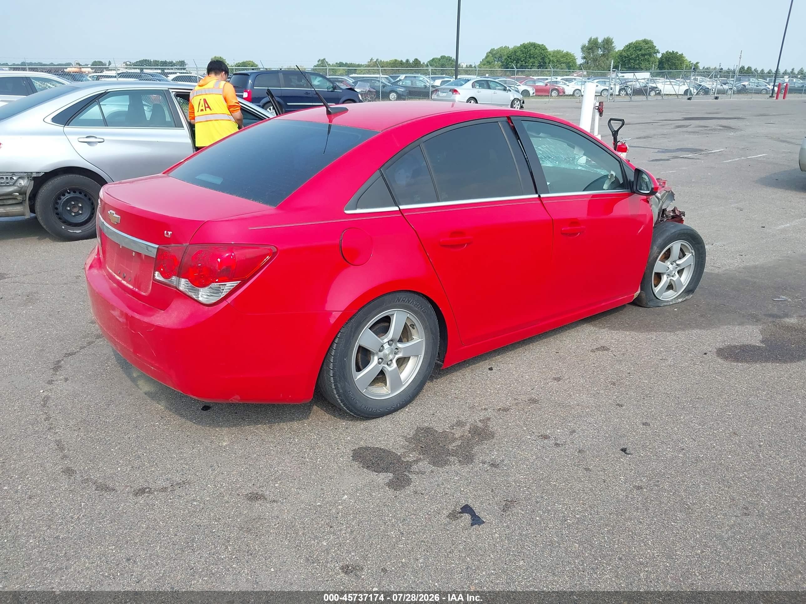 2014 Chevrolet Cruze 1lt Auto Red vin: 1G1PC5SB8E7482953