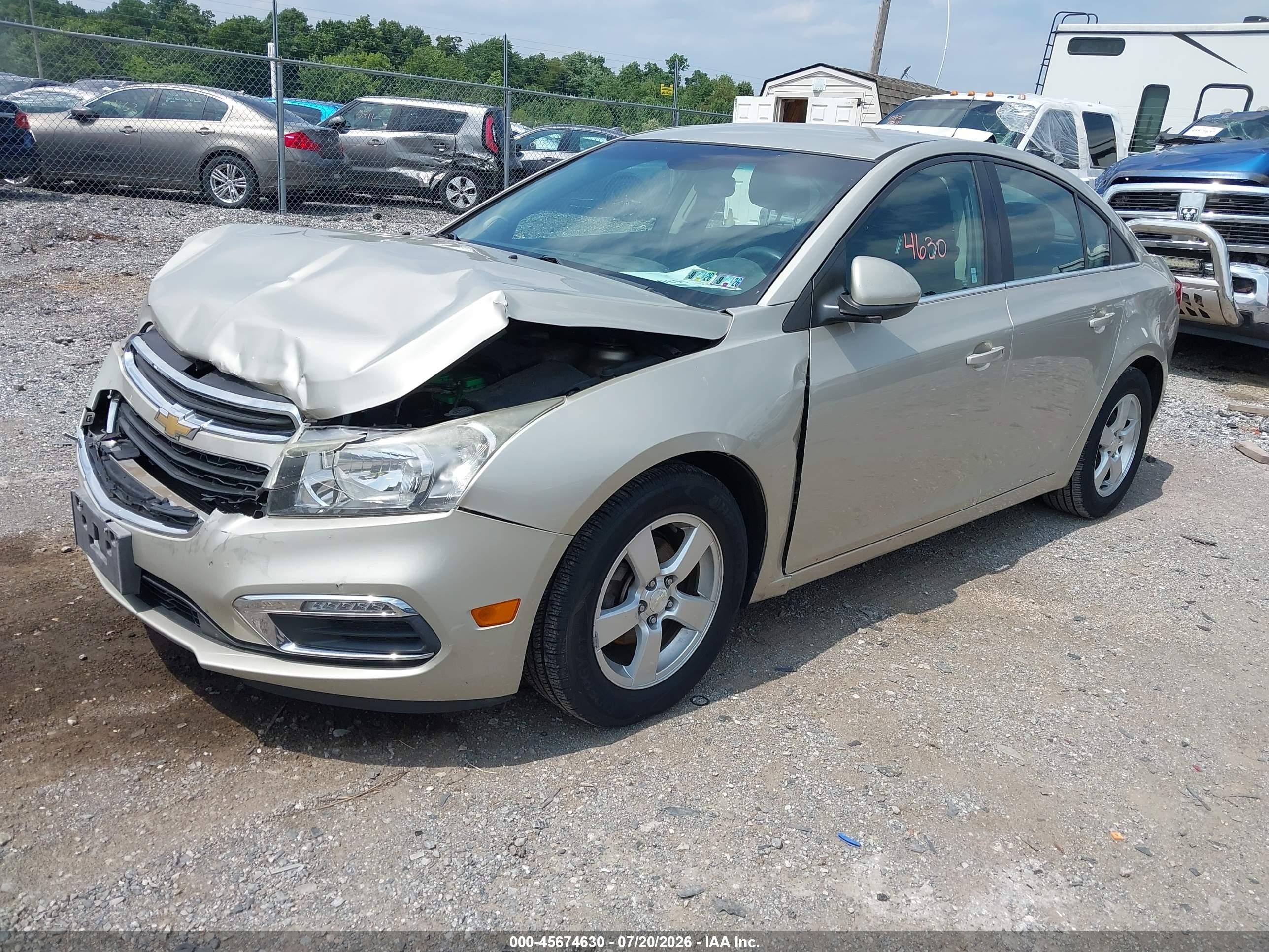 2015 Chevrolet Cruze 1lt Auto Gold vin: 1G1PC5SB8F7158872
