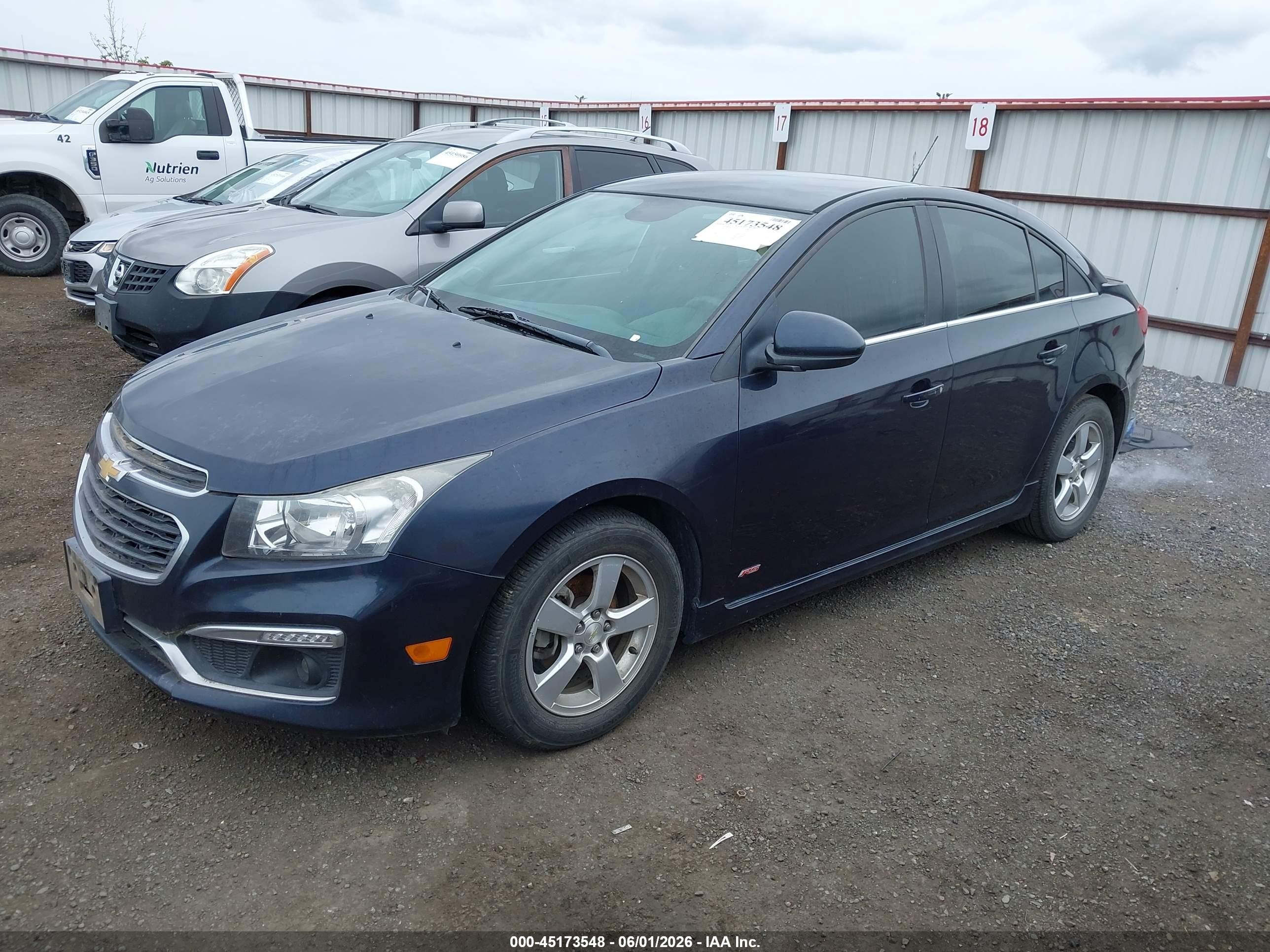 2015 Chevrolet Cruze 1lt Auto Dark Blue vin: 1G1PC5SB8F7166213