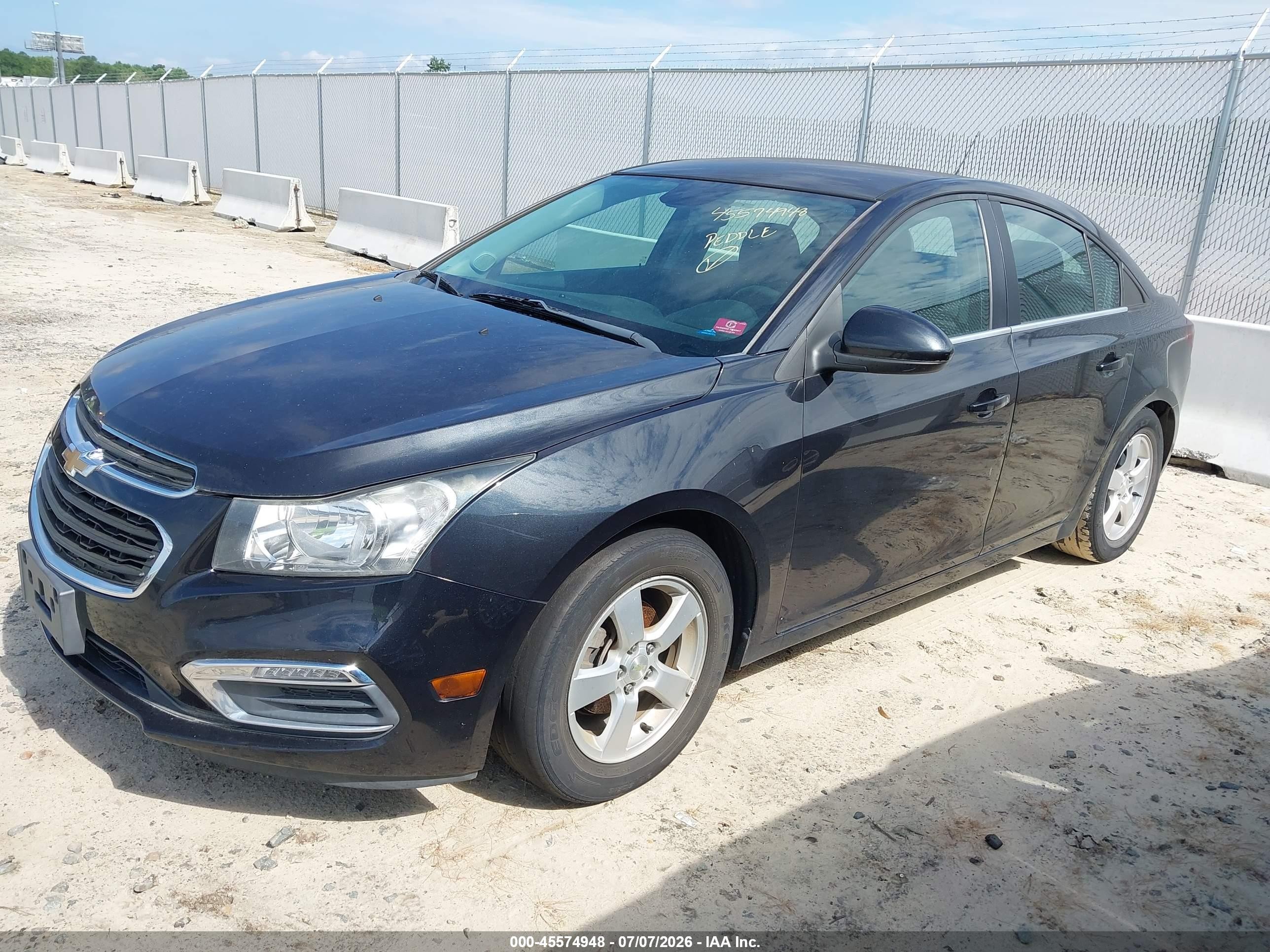 2015 Chevrolet Cruze 1lt Auto Black vin: 1G1PC5SB8F7210307