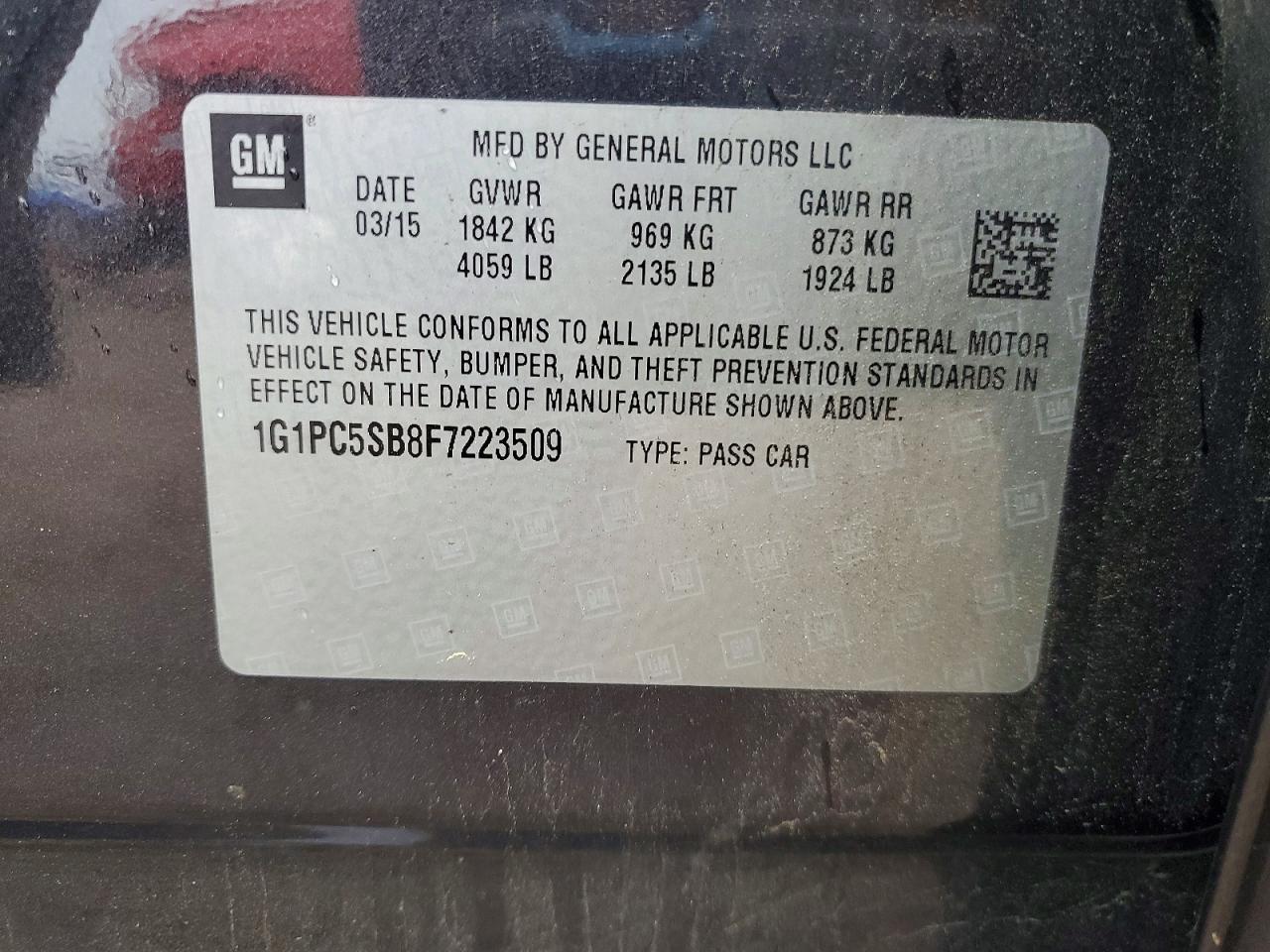 2015 Chevrolet Cruze Lt Gray vin: 1G1PC5SB8F7223509