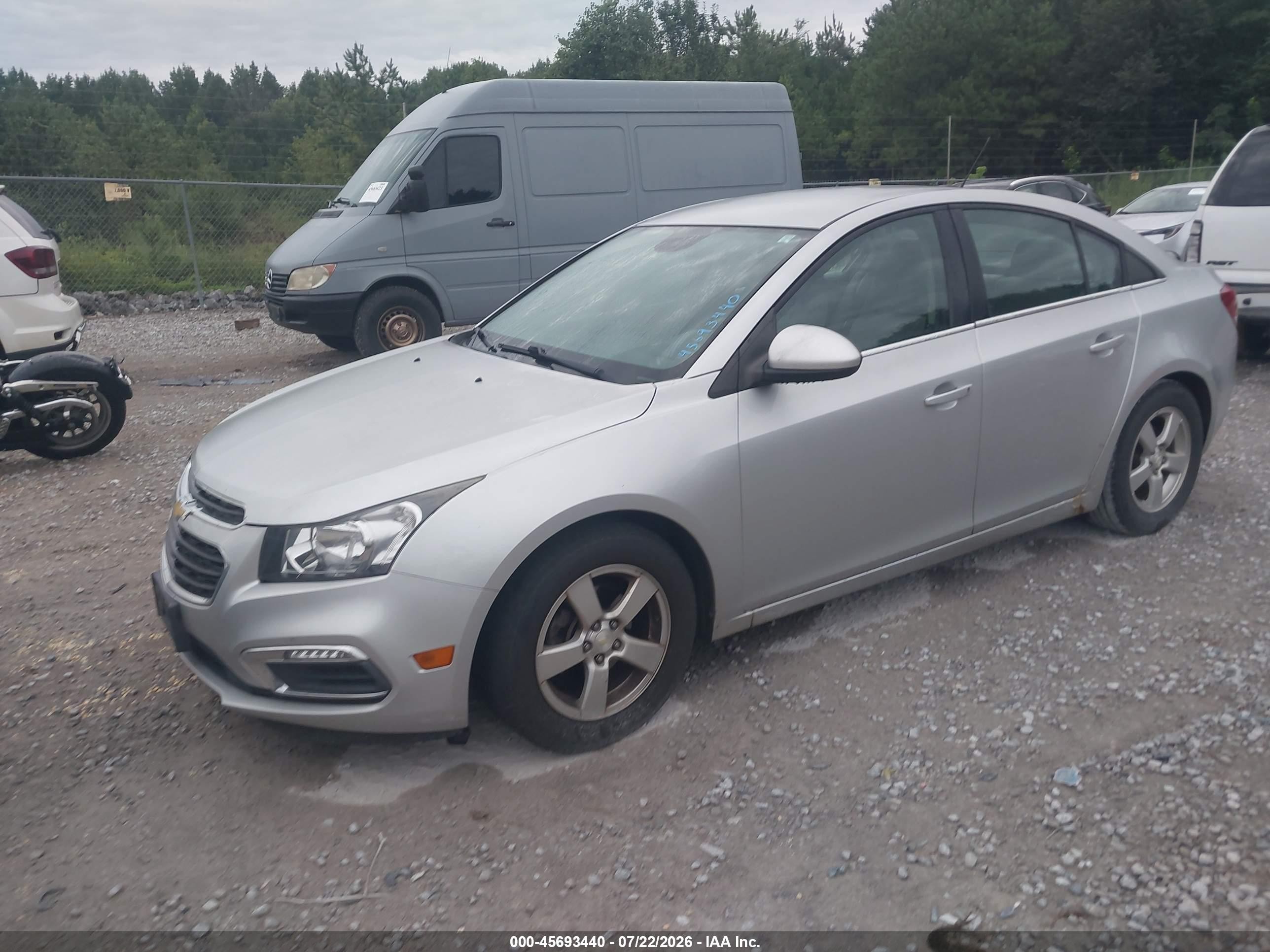 2015 Chevrolet Cruze 1lt Auto Silver vin: 1G1PC5SB8F7230640