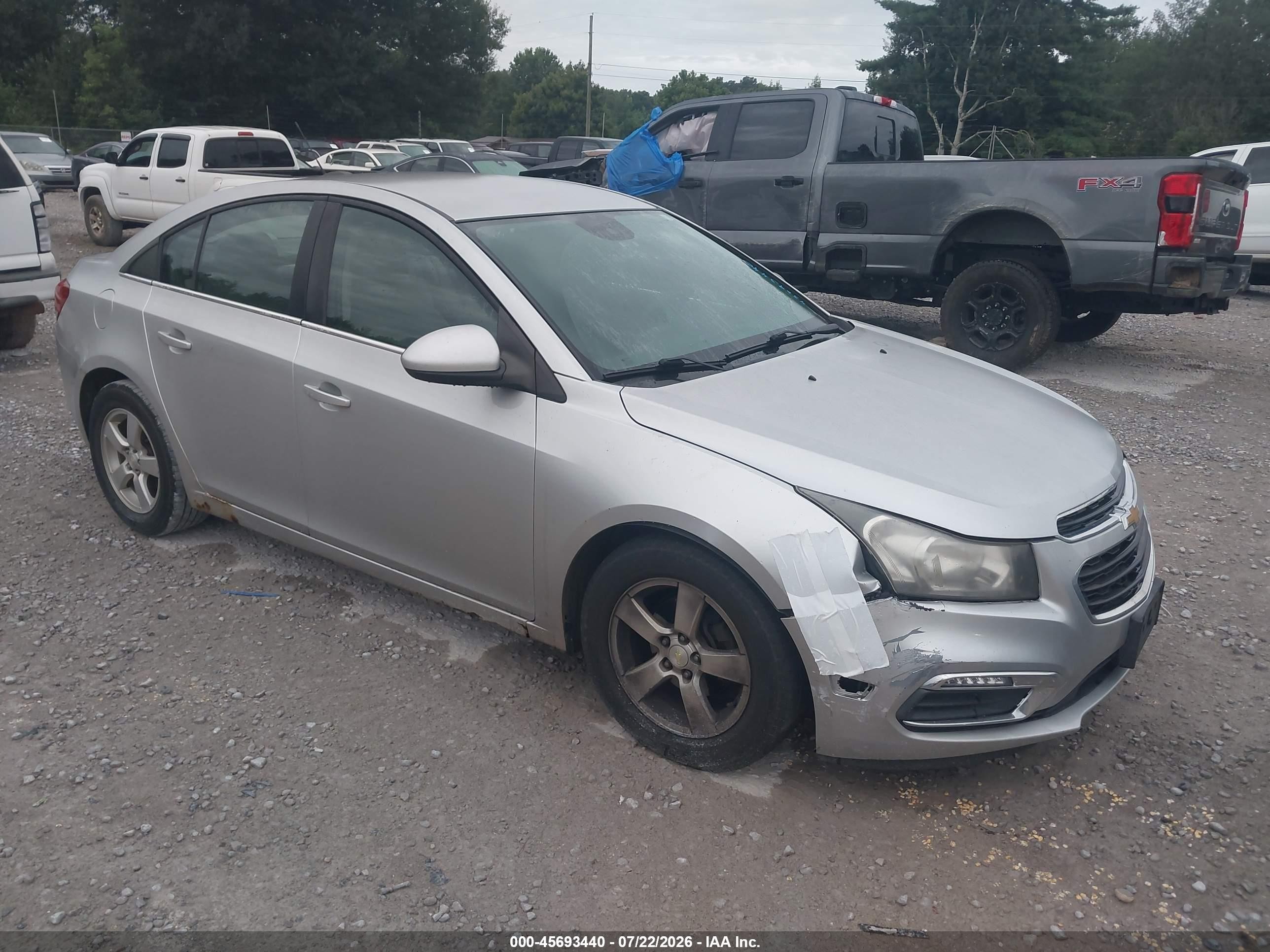 2015 Chevrolet Cruze 1lt Auto Silver vin: 1G1PC5SB8F7230640
