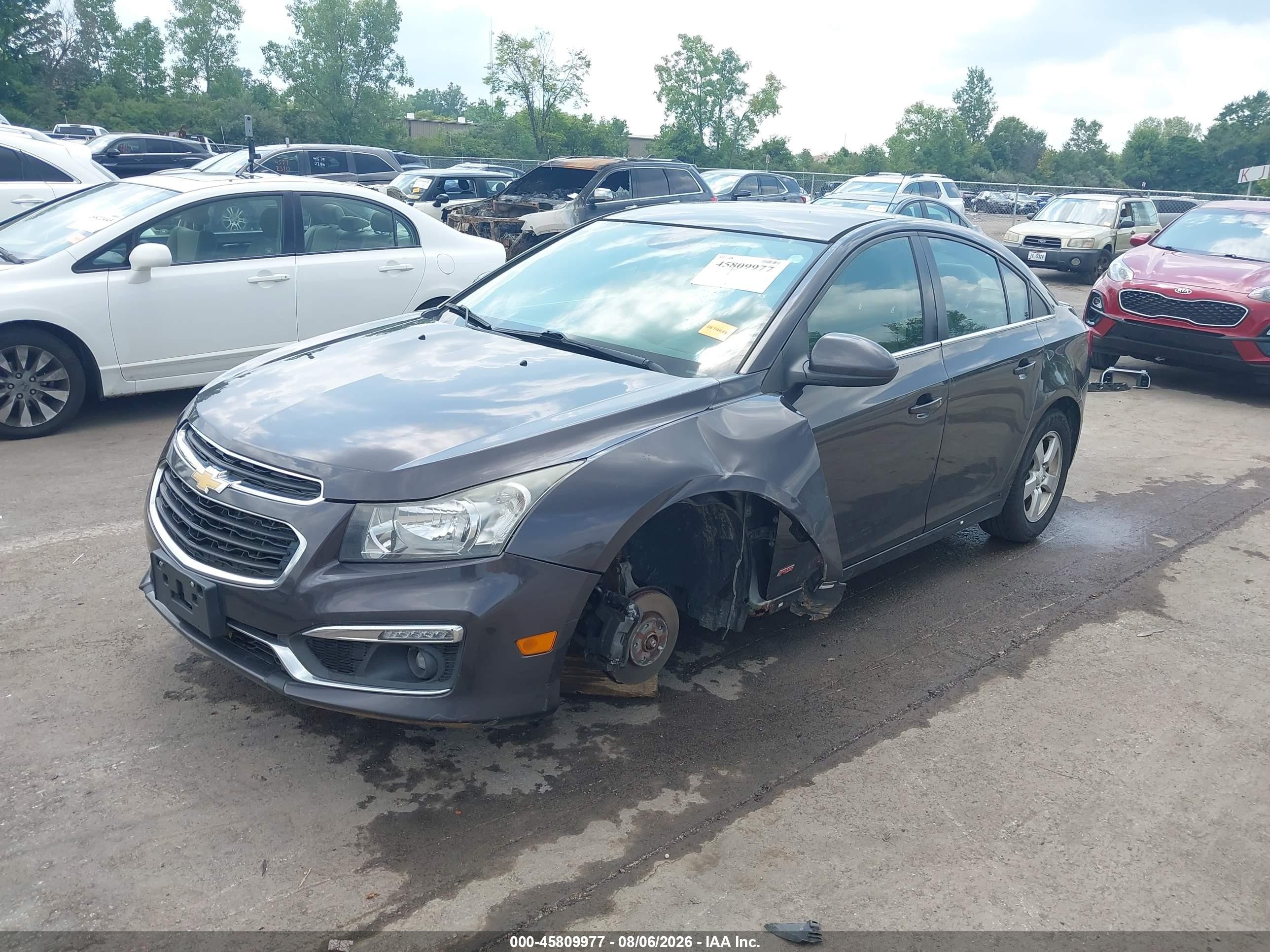 2015 Chevrolet Cruze 1lt Auto Gray vin: 1G1PC5SB8F7271754