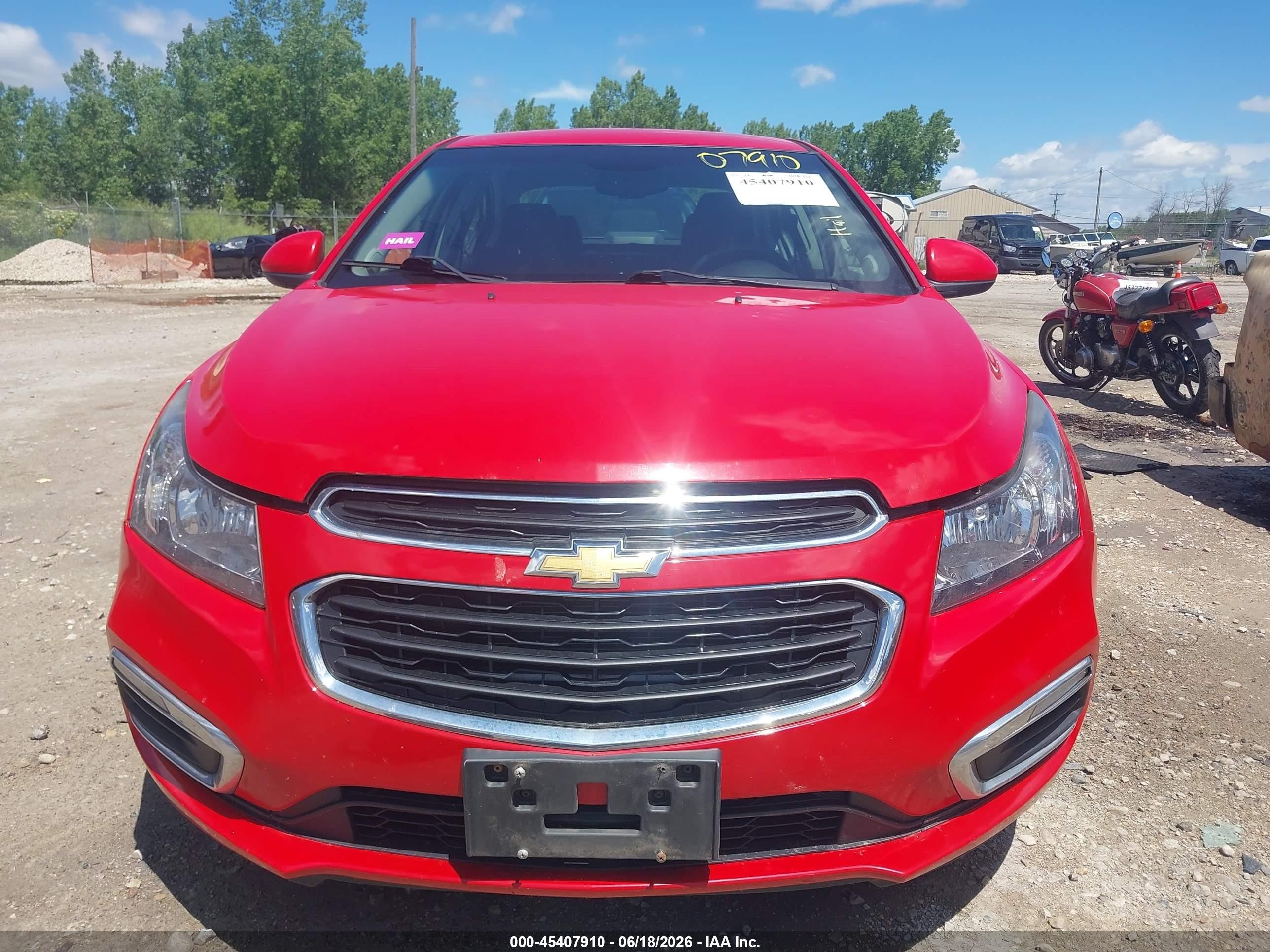 2015 Chevrolet Cruze 1lt Auto Red vin: 1G1PC5SB8F7272256