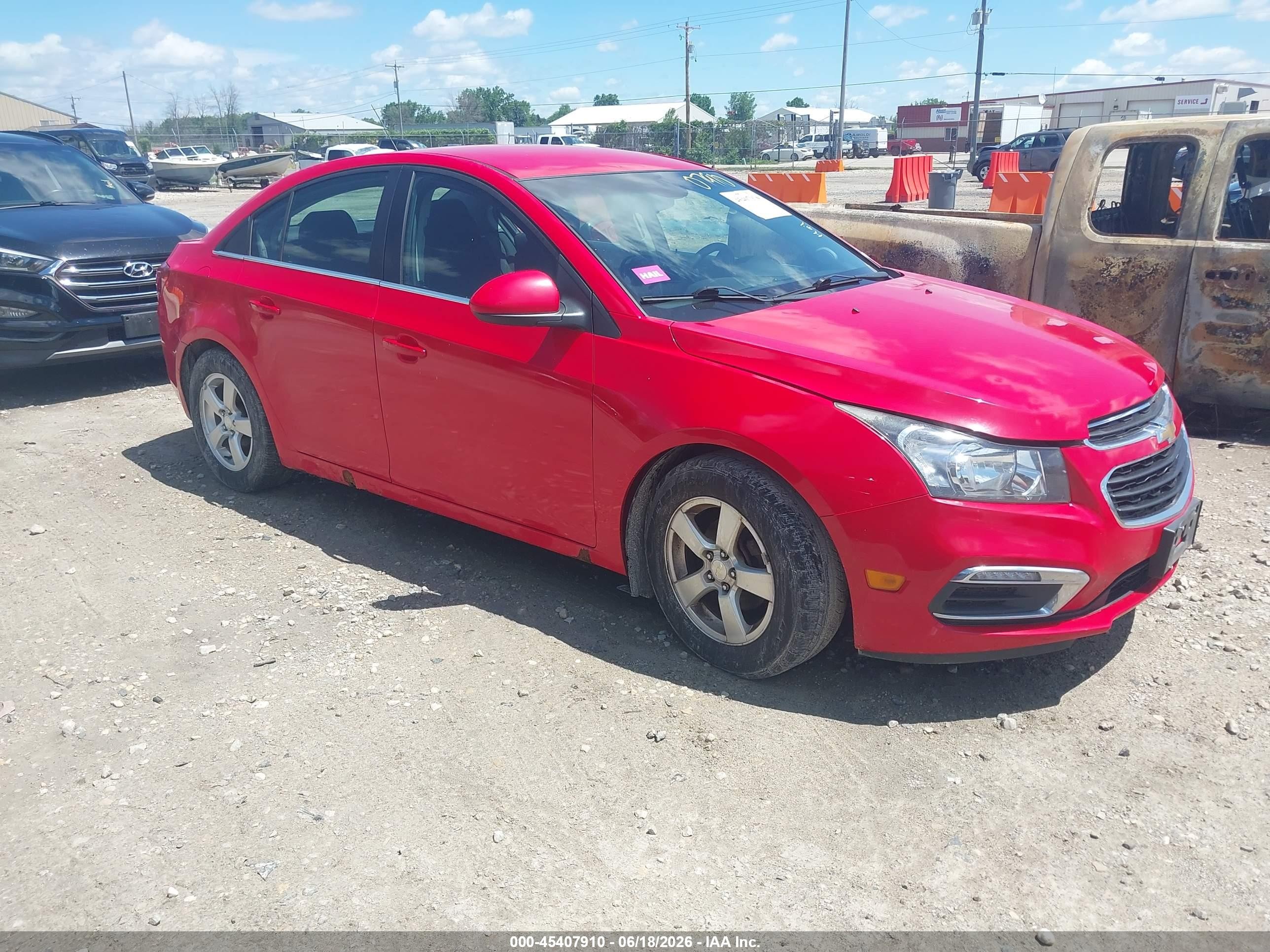 2015 Chevrolet Cruze 1lt Auto Red vin: 1G1PC5SB8F7272256