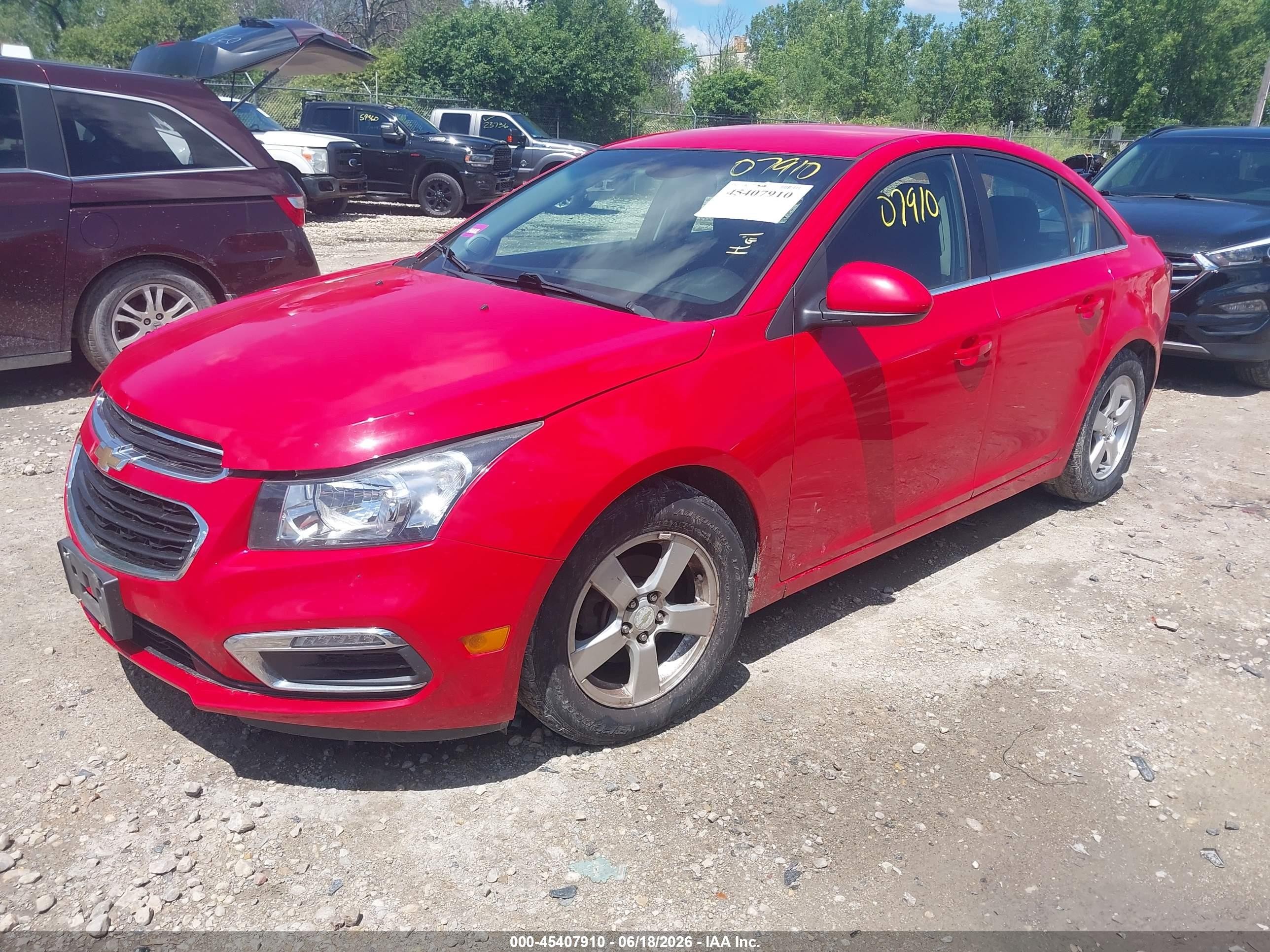 2015 Chevrolet Cruze 1lt Auto Red vin: 1G1PC5SB8F7272256