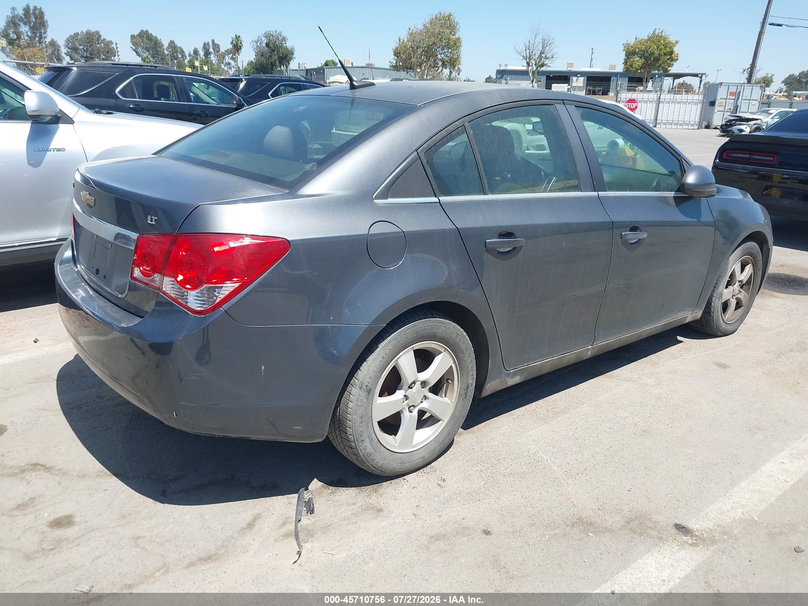 2013 Chevrolet Cruze 1lt Auto Gray vin: 1G1PC5SB9D7205923