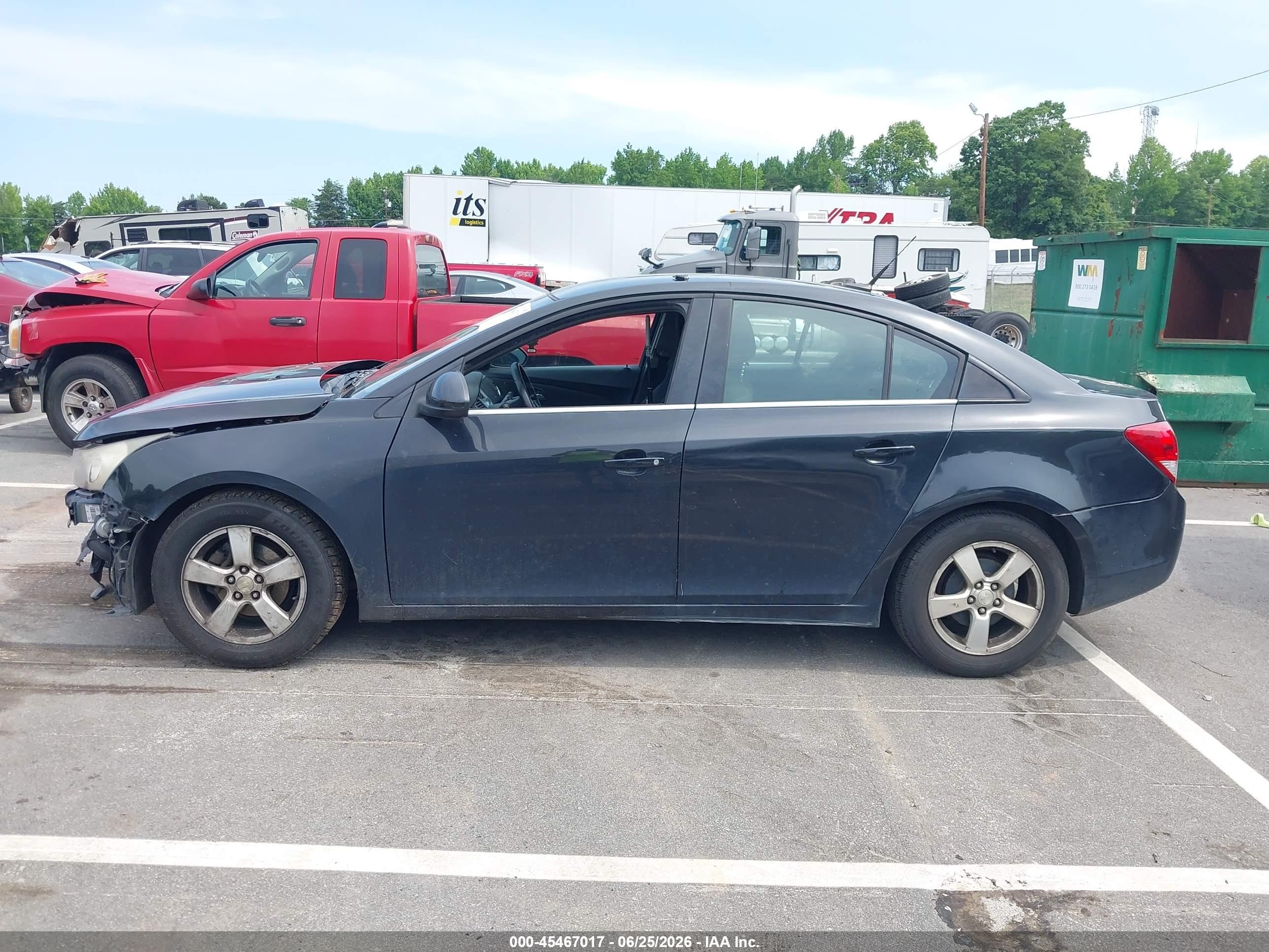 2013 Chevrolet Cruze 1lt Auto Black vin: 1G1PC5SB9D7222866