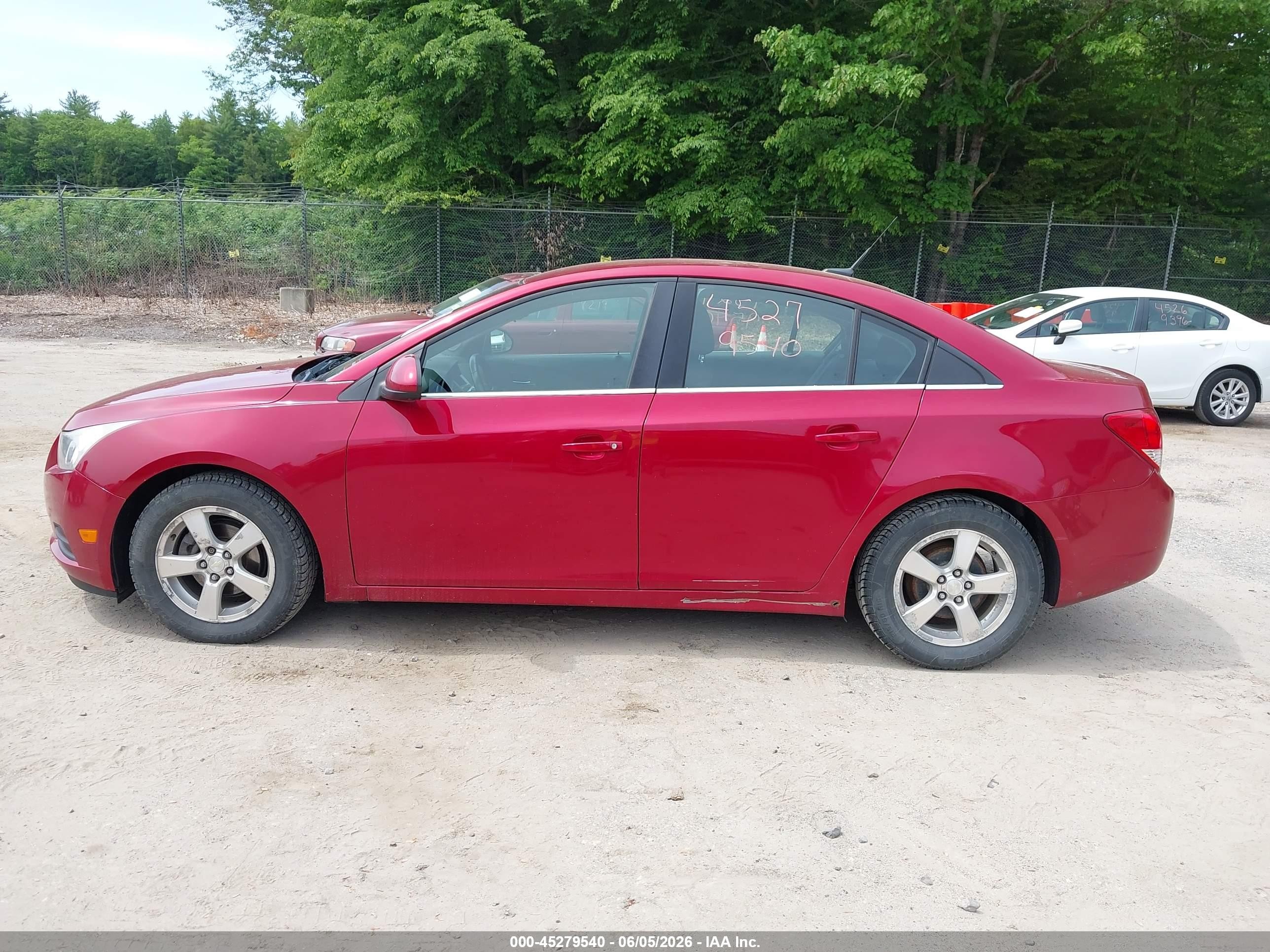 2013 Chevrolet Cruze 1lt Auto Red vin: 1G1PC5SB9D7225556