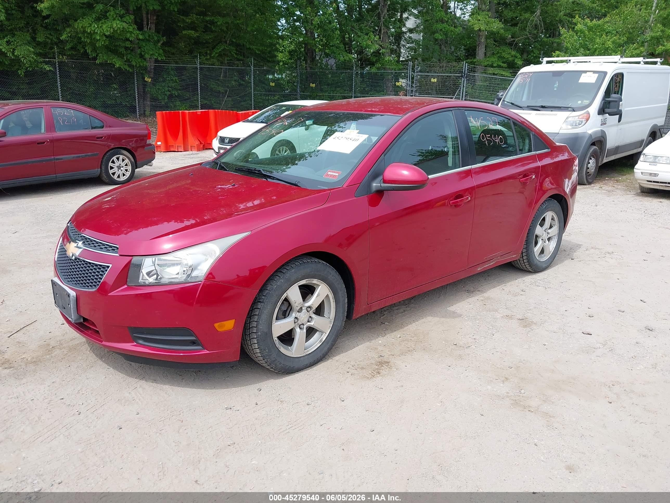 2013 Chevrolet Cruze 1lt Auto Red vin: 1G1PC5SB9D7225556