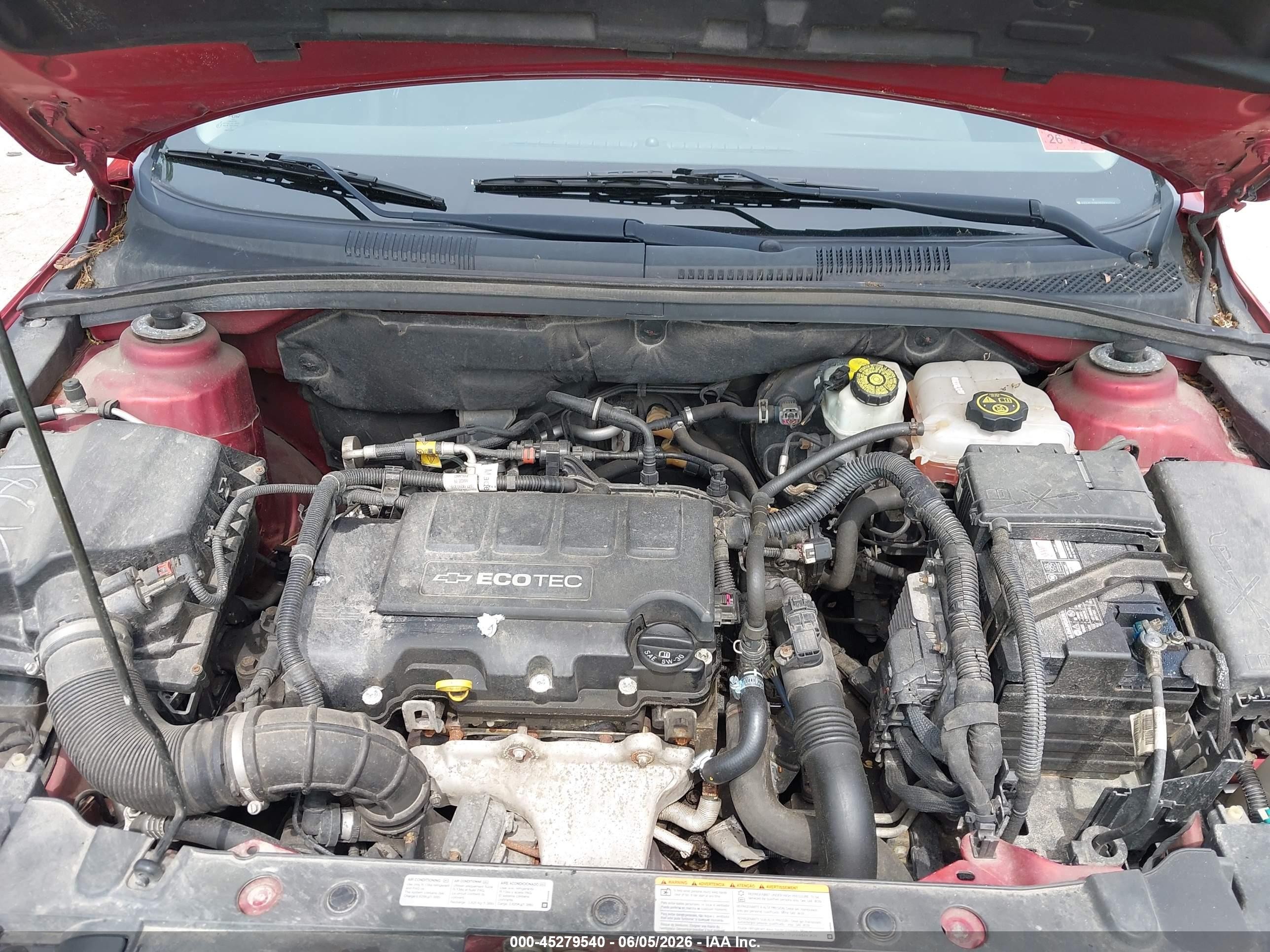 2013 Chevrolet Cruze 1lt Auto Red vin: 1G1PC5SB9D7225556
