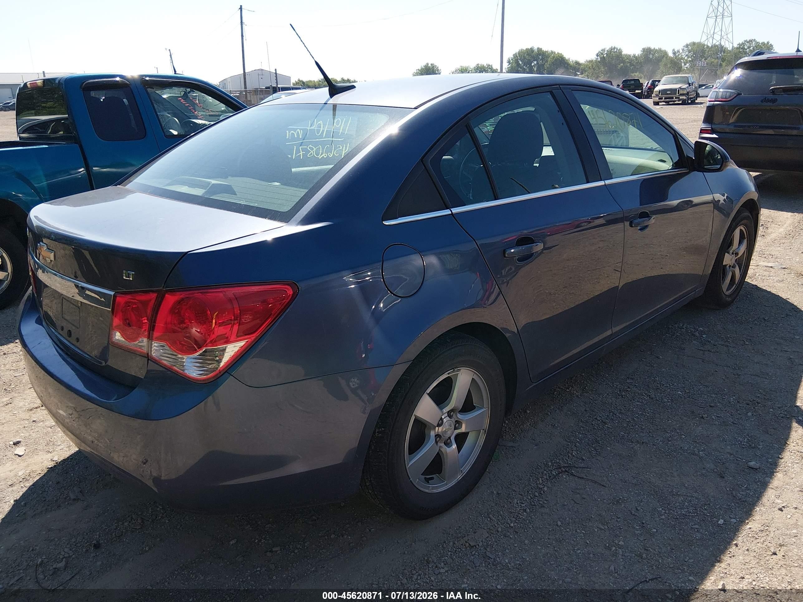 2014 Chevrolet Cruze 1lt Auto Blue vin: 1G1PC5SB9E7290859