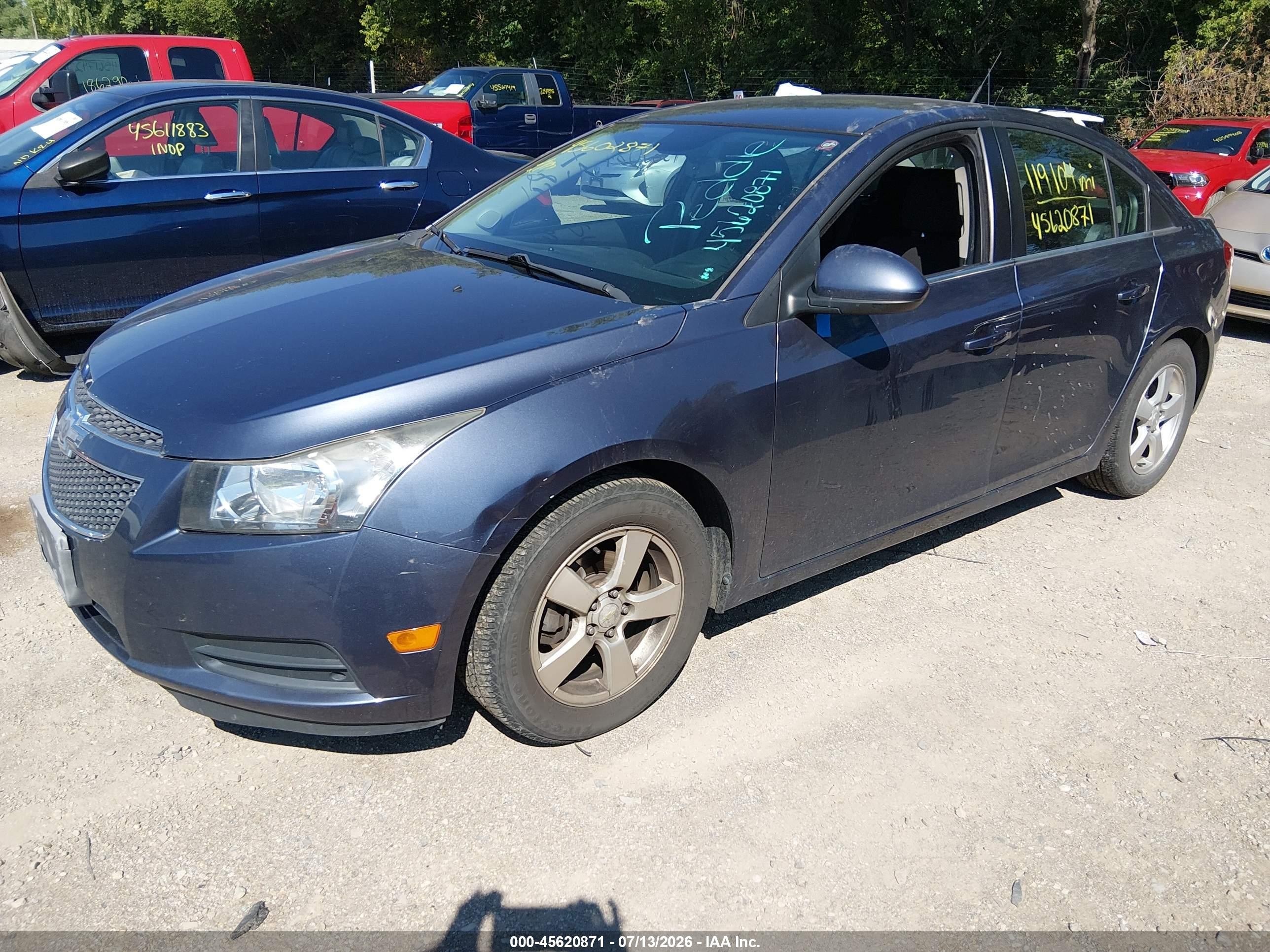 2014 Chevrolet Cruze 1lt Auto Blue vin: 1G1PC5SB9E7290859