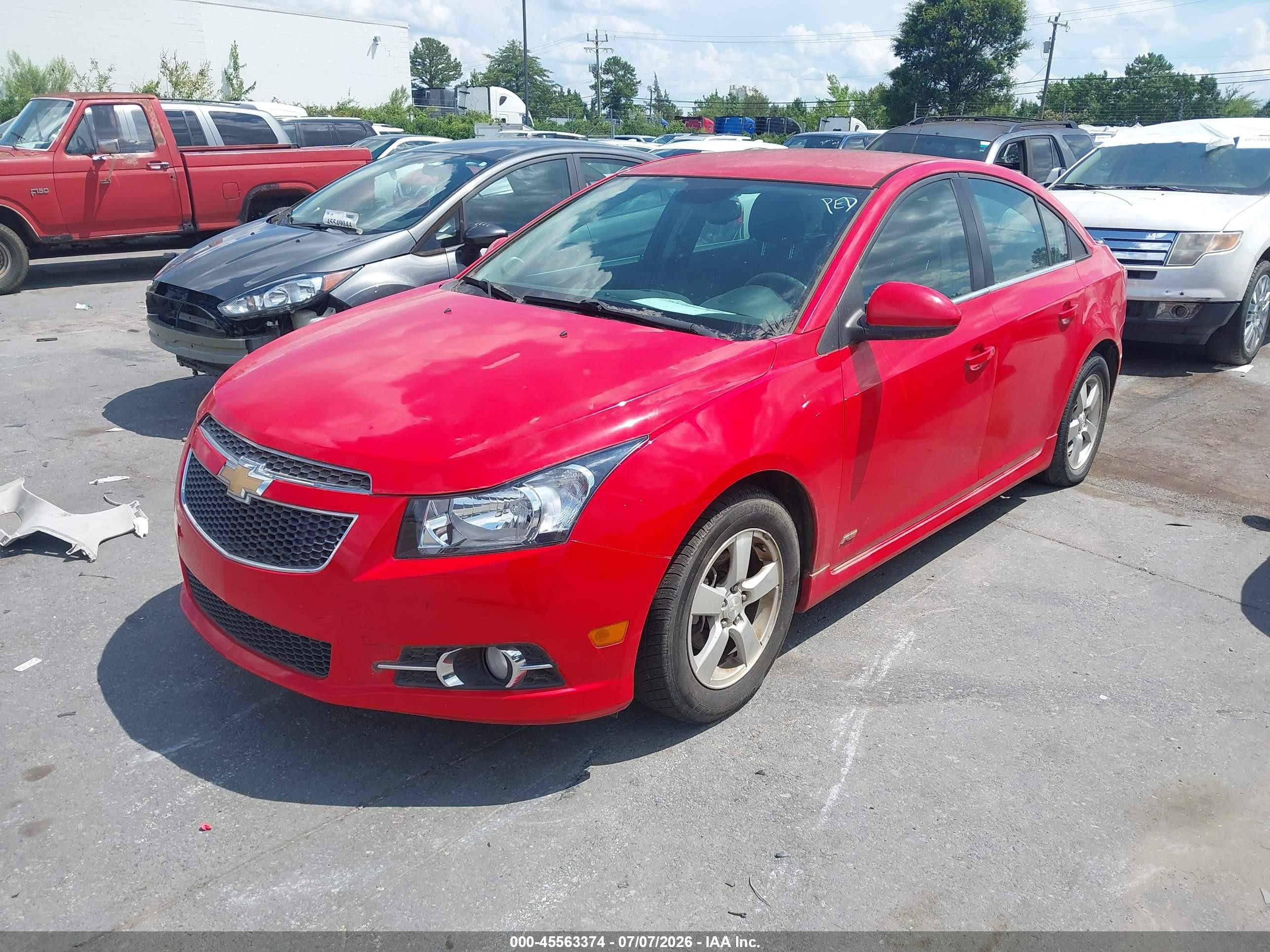2014 Chevrolet Cruze 1lt Auto Red vin: 1G1PC5SB9E7292076