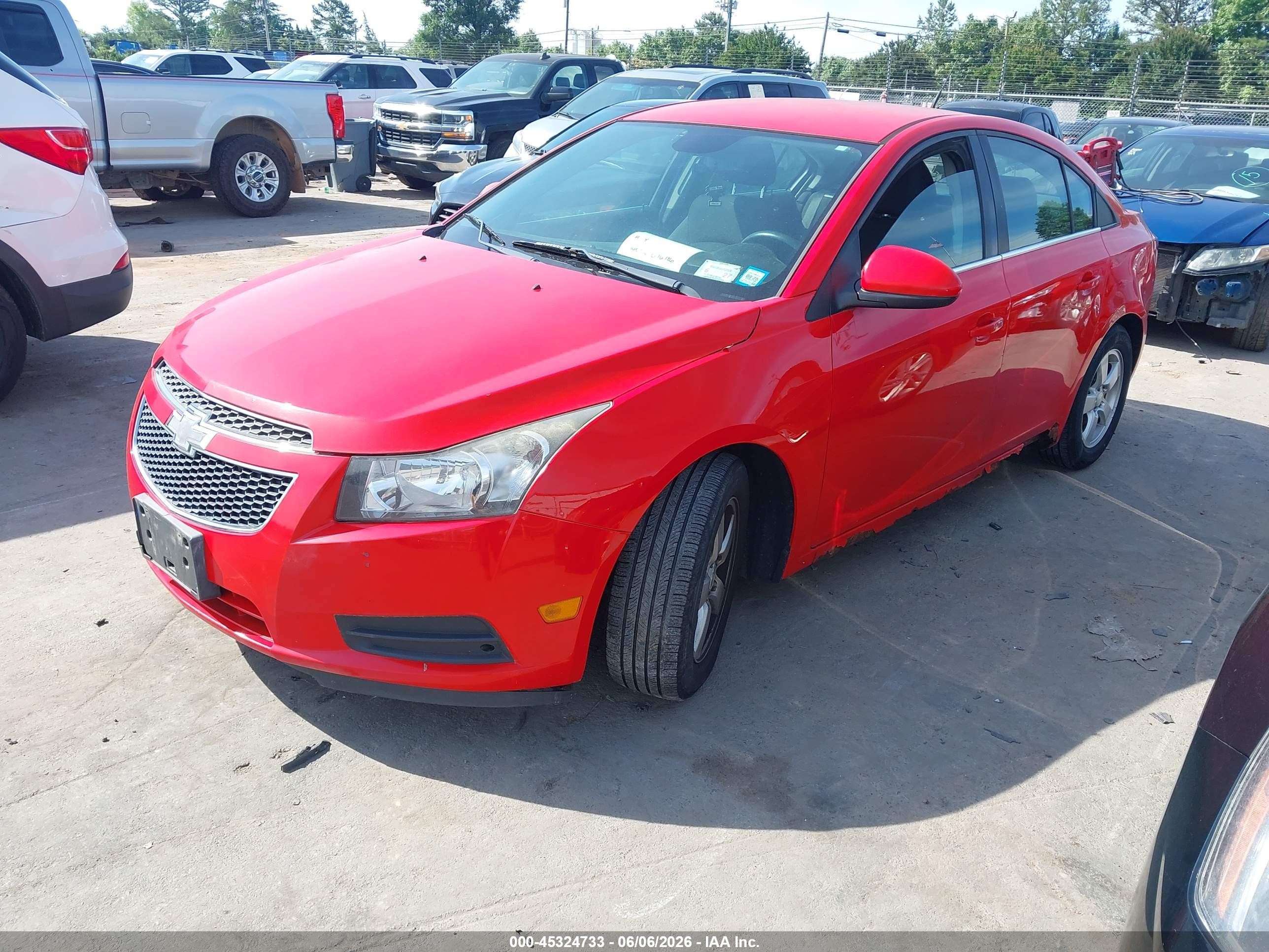 2014 Chevrolet Cruze 1lt Auto Red vin: 1G1PC5SB9E7389083