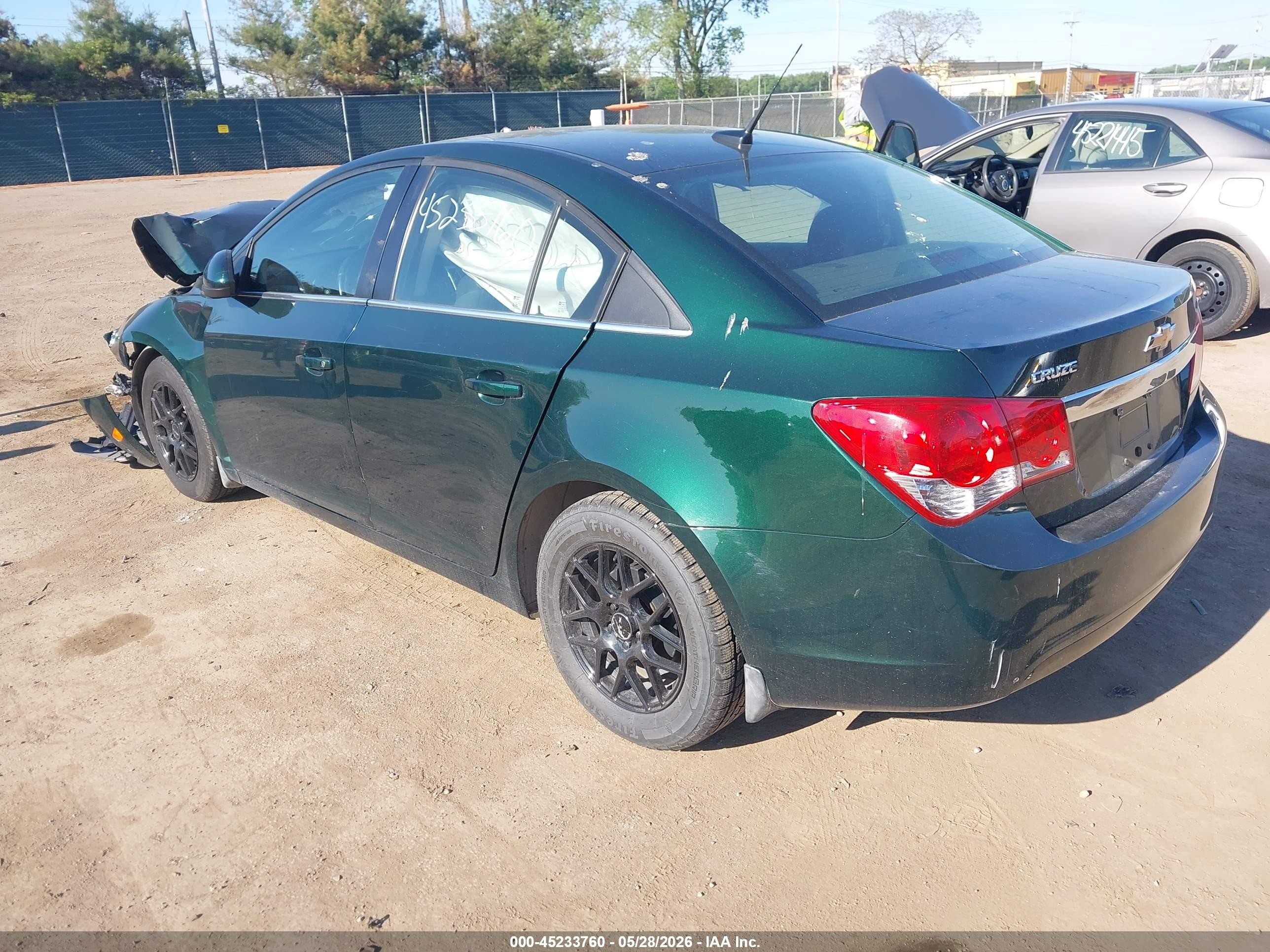 2014 Chevrolet Cruze 1lt Auto Green vin: 1G1PC5SB9E7431347