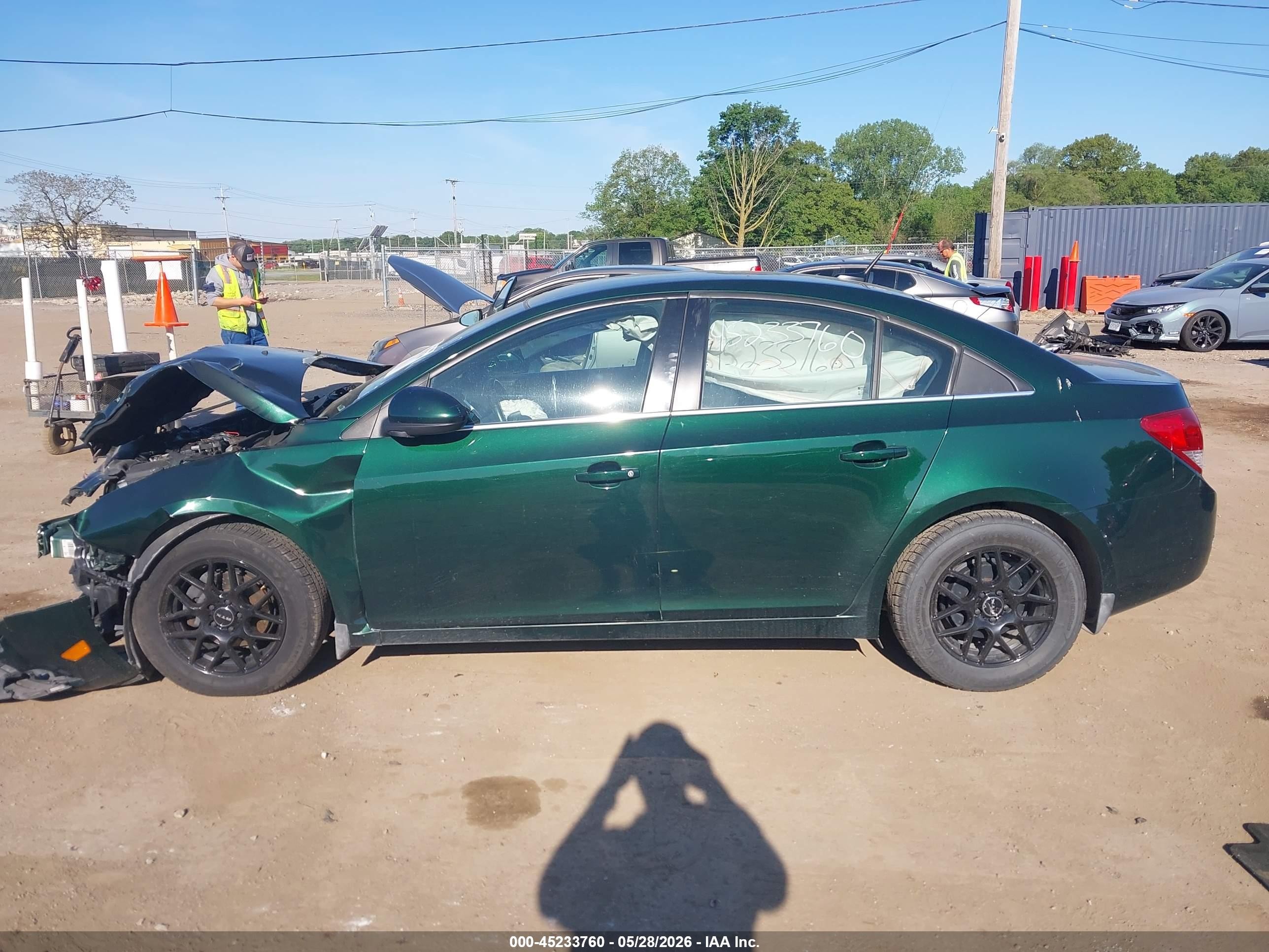 2014 Chevrolet Cruze 1lt Auto Green vin: 1G1PC5SB9E7431347