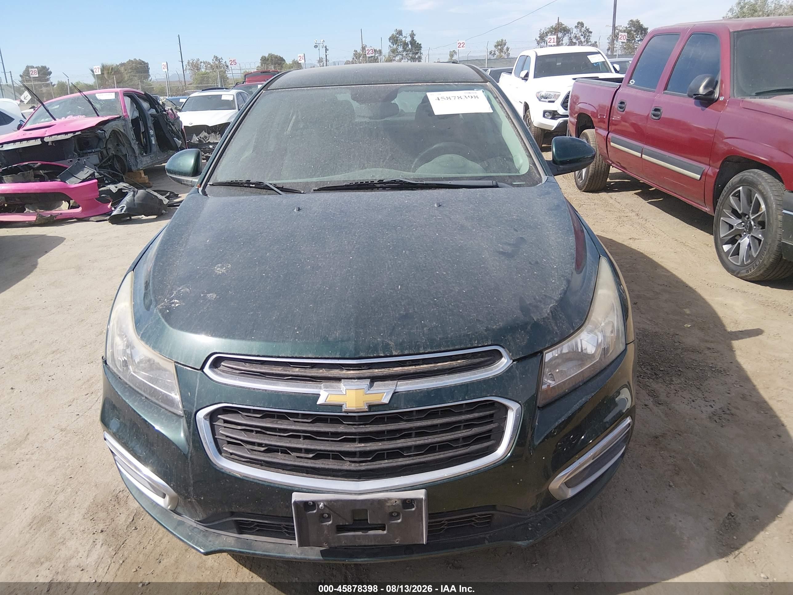 2015 Chevrolet Cruze 1lt Auto Green vin: 1G1PC5SB9F7127601