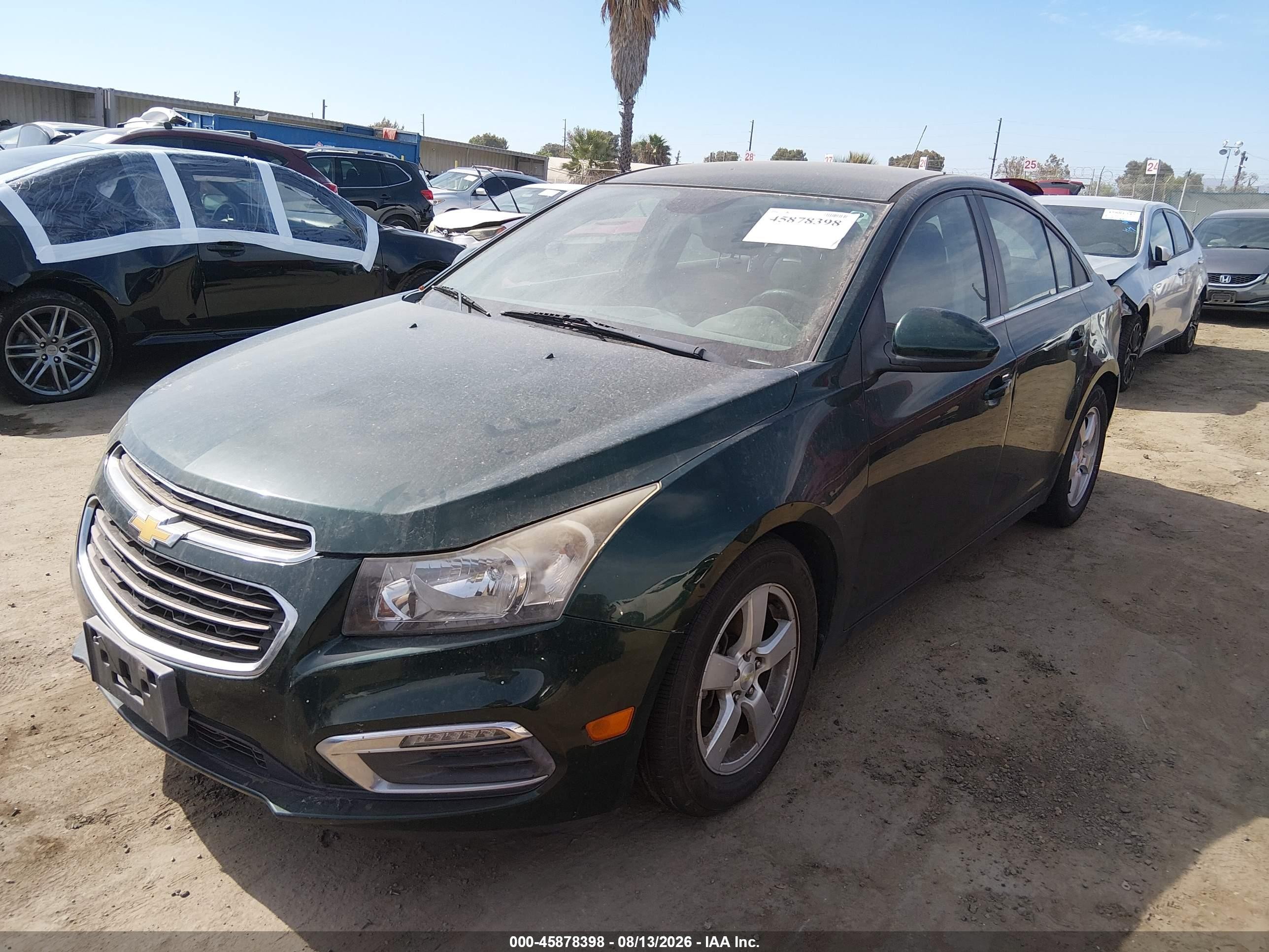 2015 Chevrolet Cruze 1lt Auto Green vin: 1G1PC5SB9F7127601