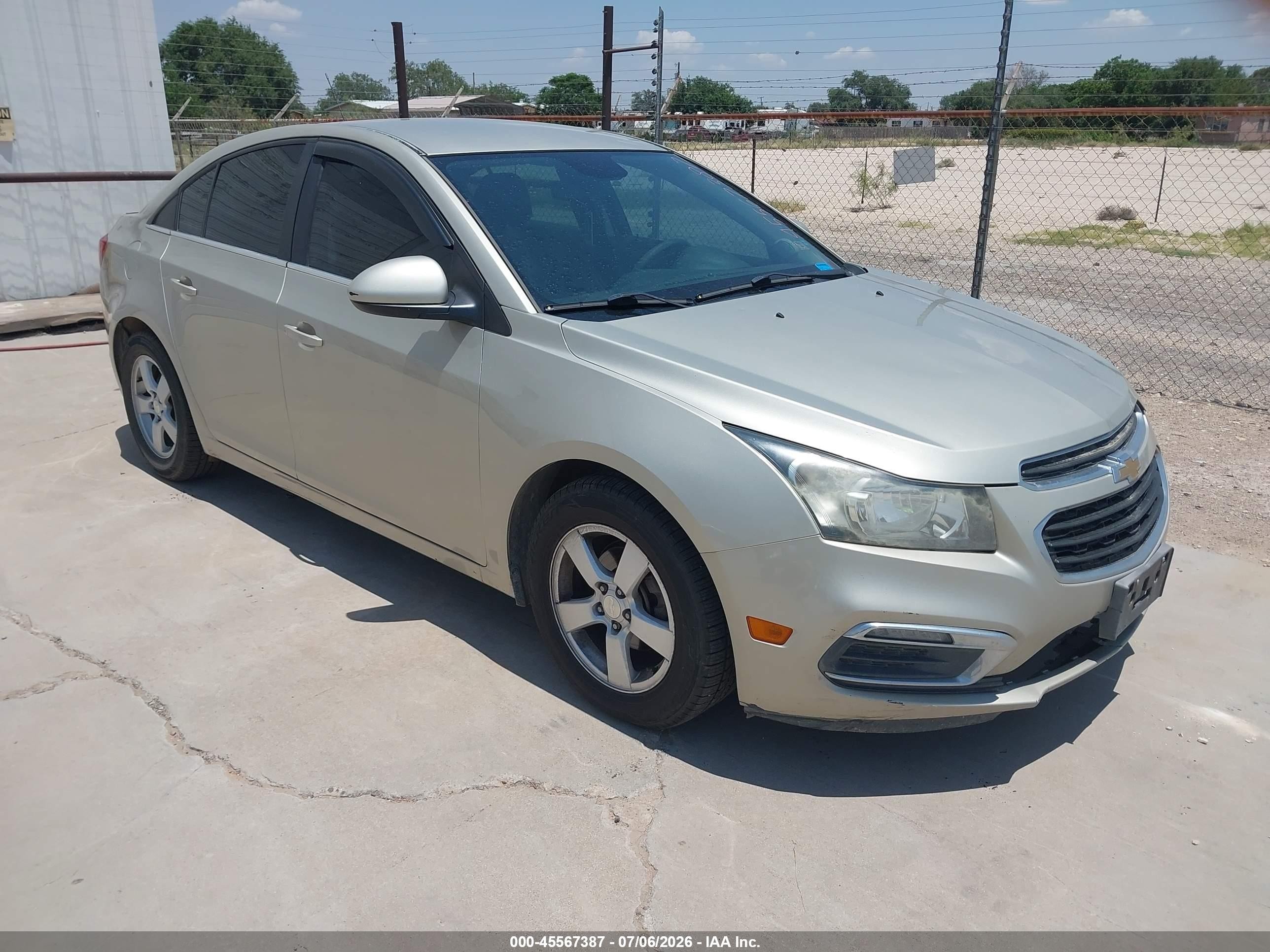 2015 Chevrolet Cruze 1lt Auto Silver vin: 1G1PC5SB9F7141188