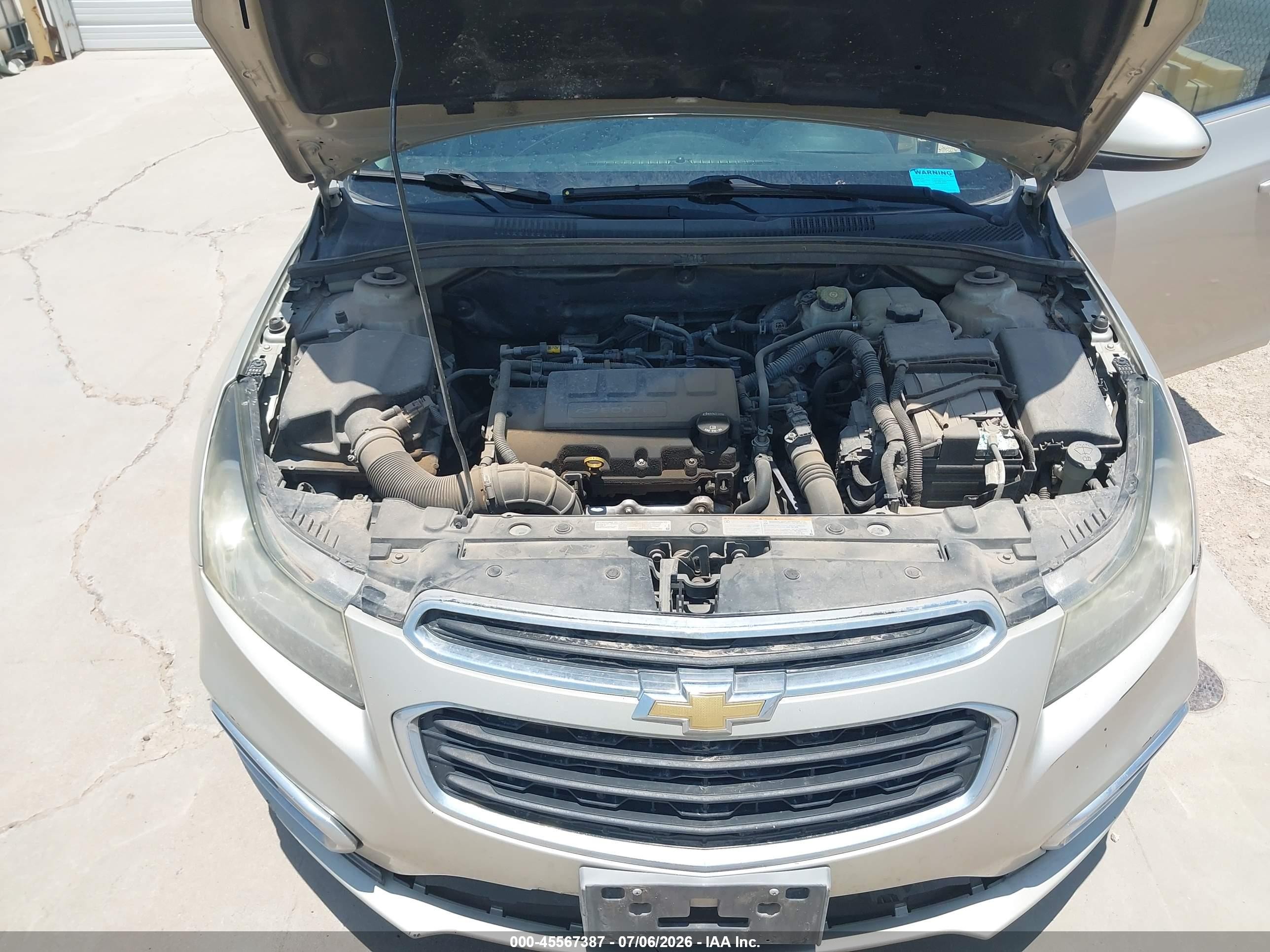 2015 Chevrolet Cruze 1lt Auto Silver vin: 1G1PC5SB9F7141188