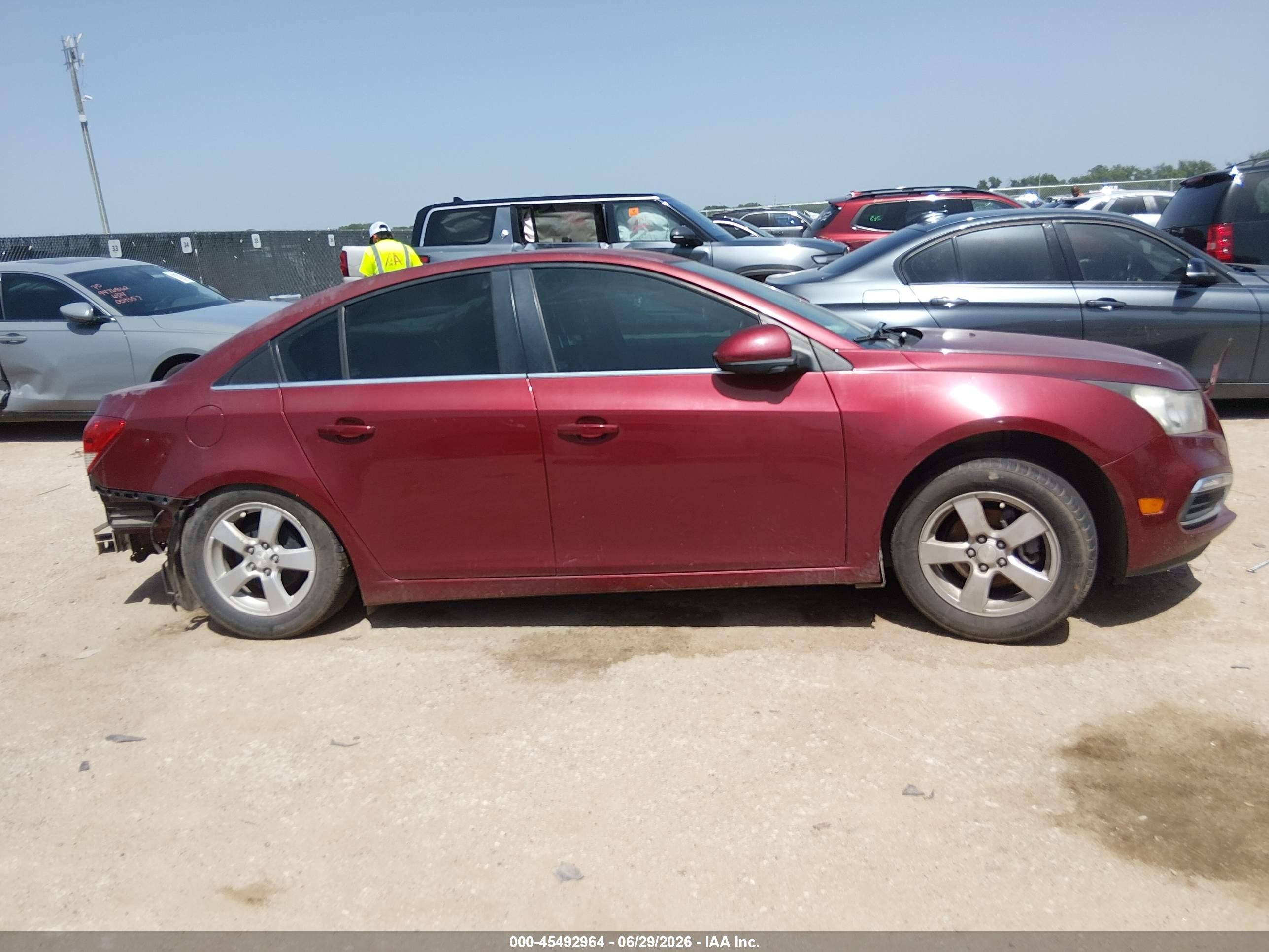 2015 Chevrolet Cruze 1lt Auto Red vin: 1G1PC5SB9F7148738