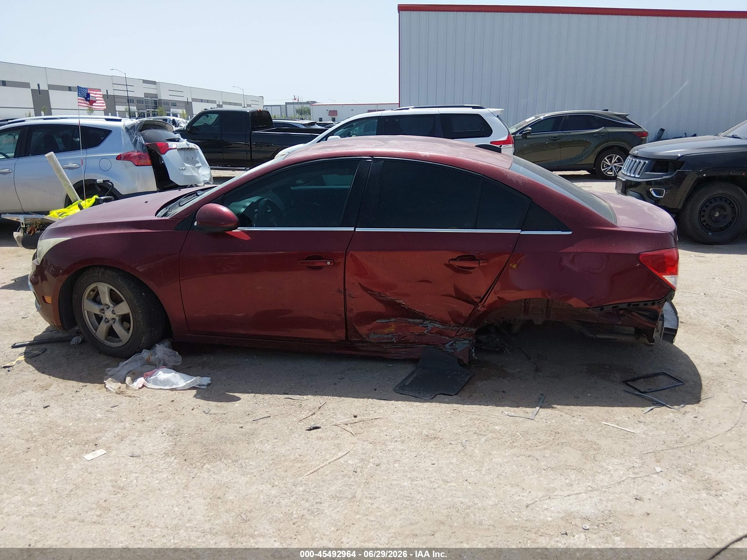 2015 Chevrolet Cruze 1lt Auto Red vin: 1G1PC5SB9F7148738