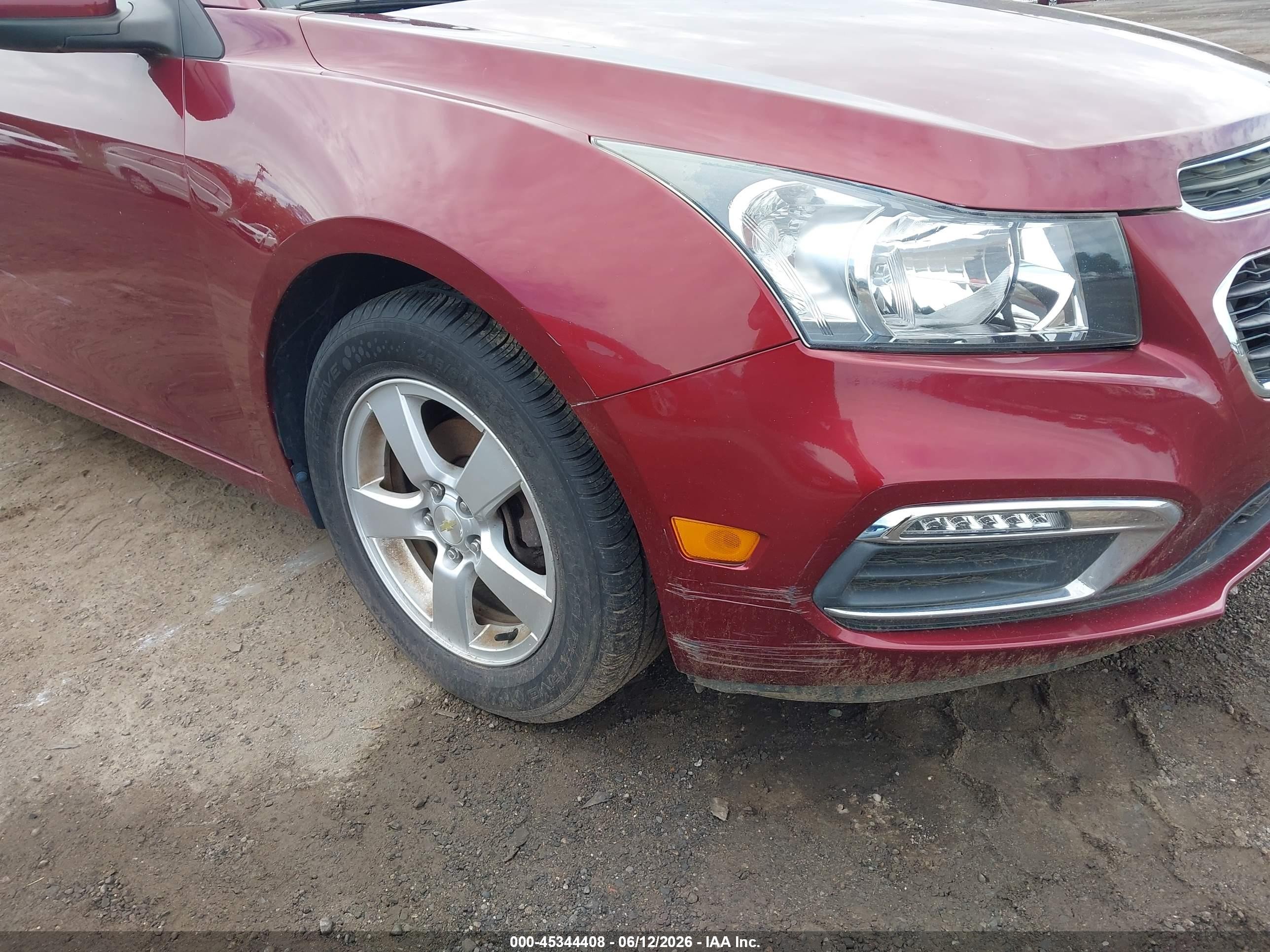 2015 Chevrolet Cruze 1lt Auto Maroon vin: 1G1PC5SB9F7160016