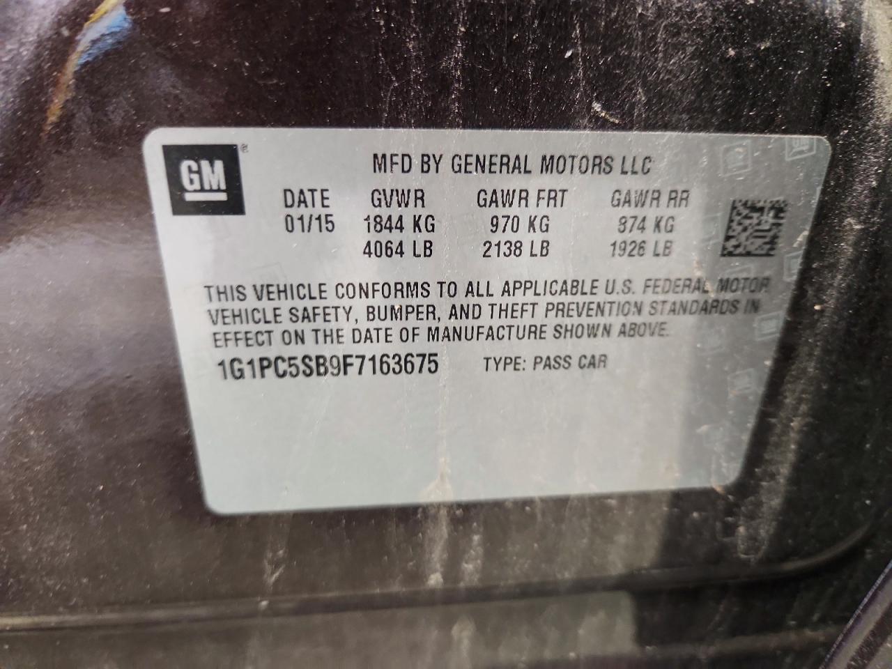 2015 Chevrolet Cruze Lt Brown vin: 1G1PC5SB9F7163675